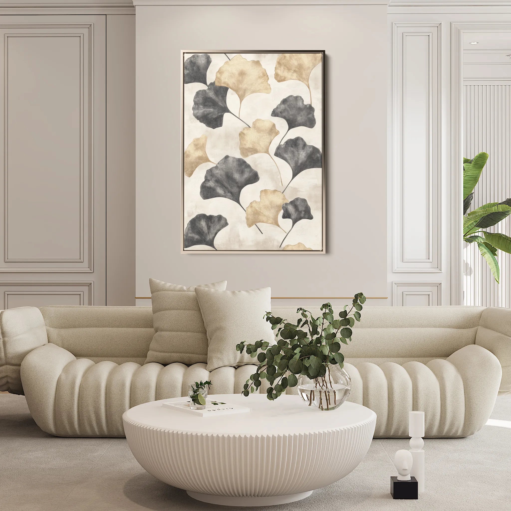 Floral 1404 Canvas Art 18" x 24" / 45 x 60 cm / Black