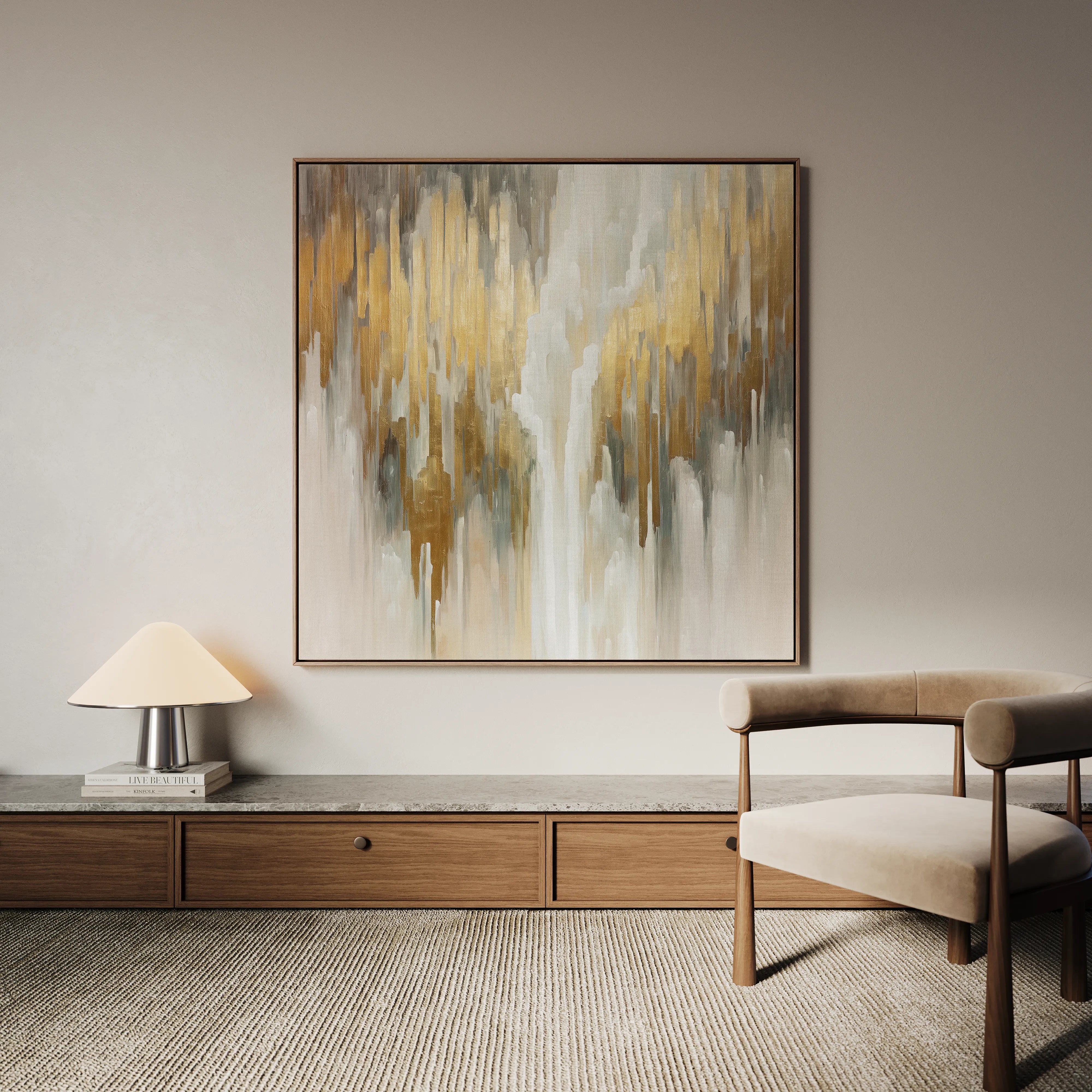 Abstract 1405 Canvas Art 16" x 16" / 40 x 40 cm / Black