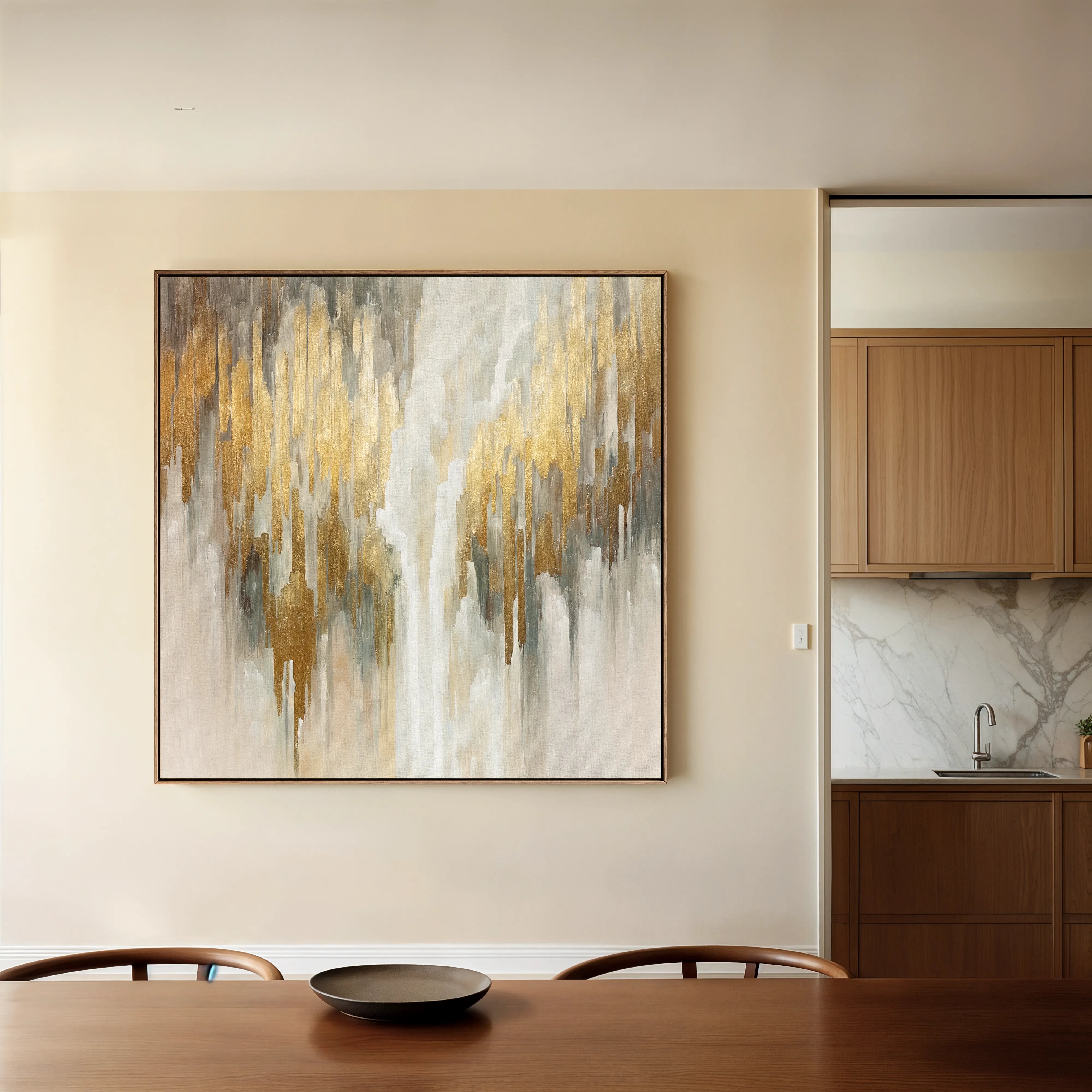 Abstract 1405 Canvas Art 16" x 16" / 40 x 40 cm / Black