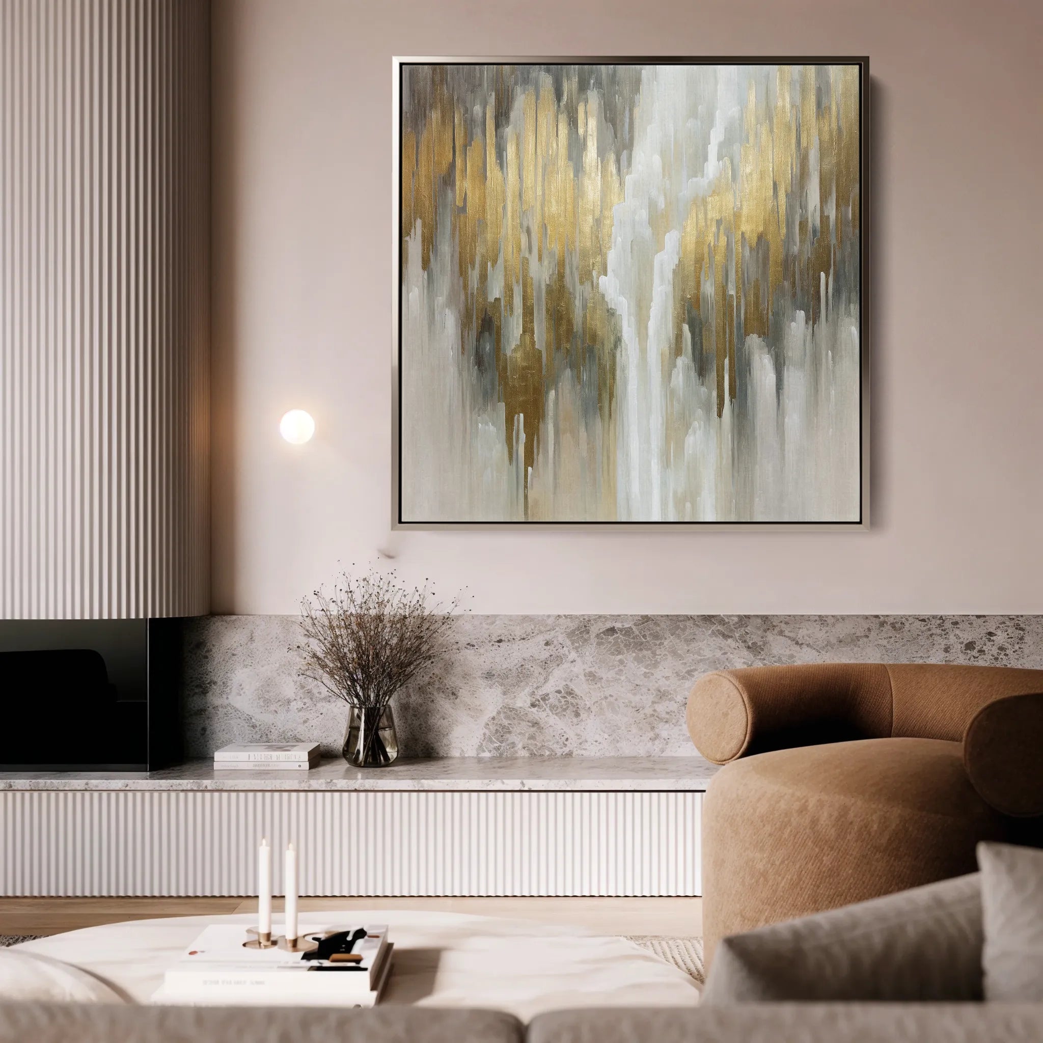 Abstract 1405 Canvas Art 16" x 16" / 40 x 40 cm / Black