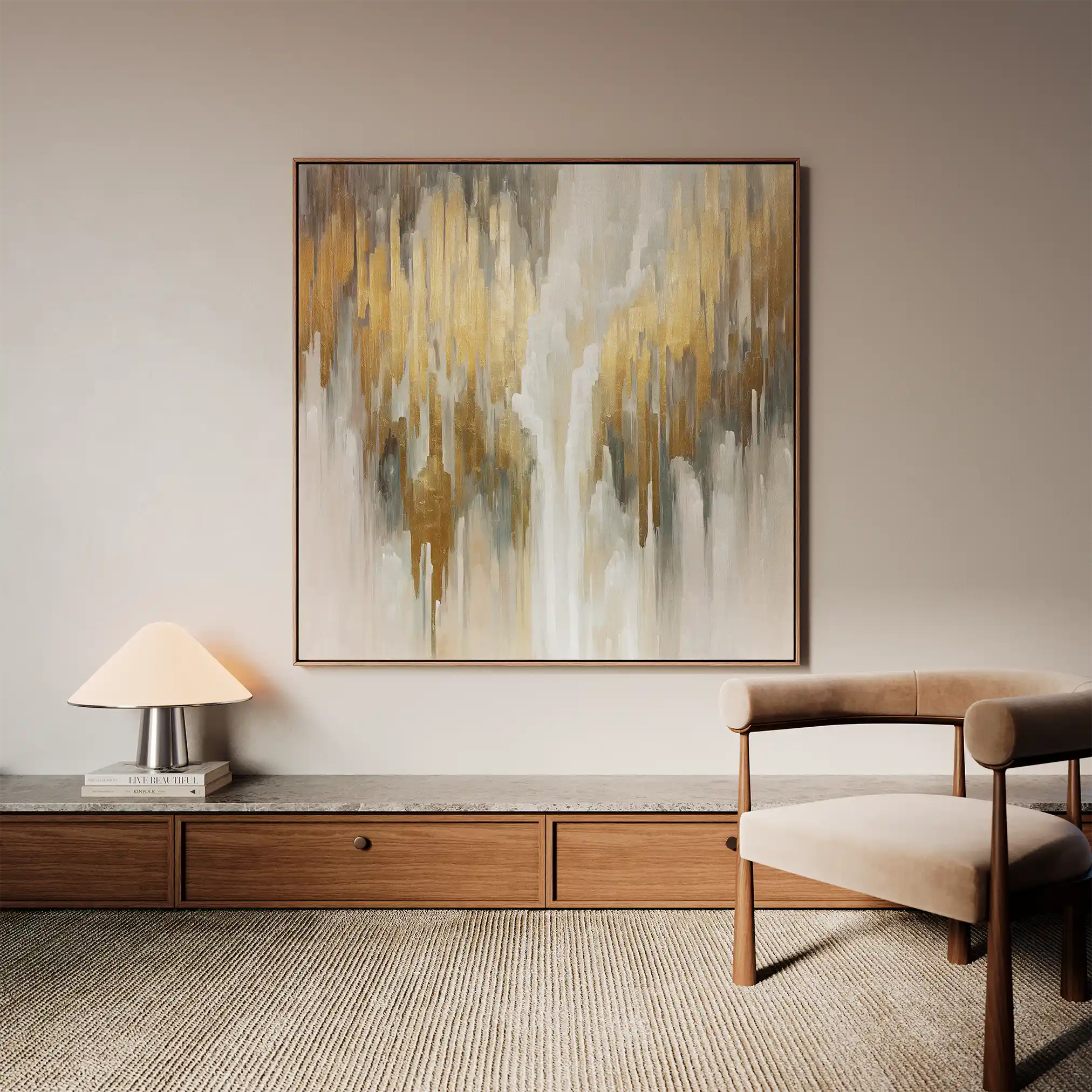 Abstract 1405 Canvas Art 60 x 60 cm / Black