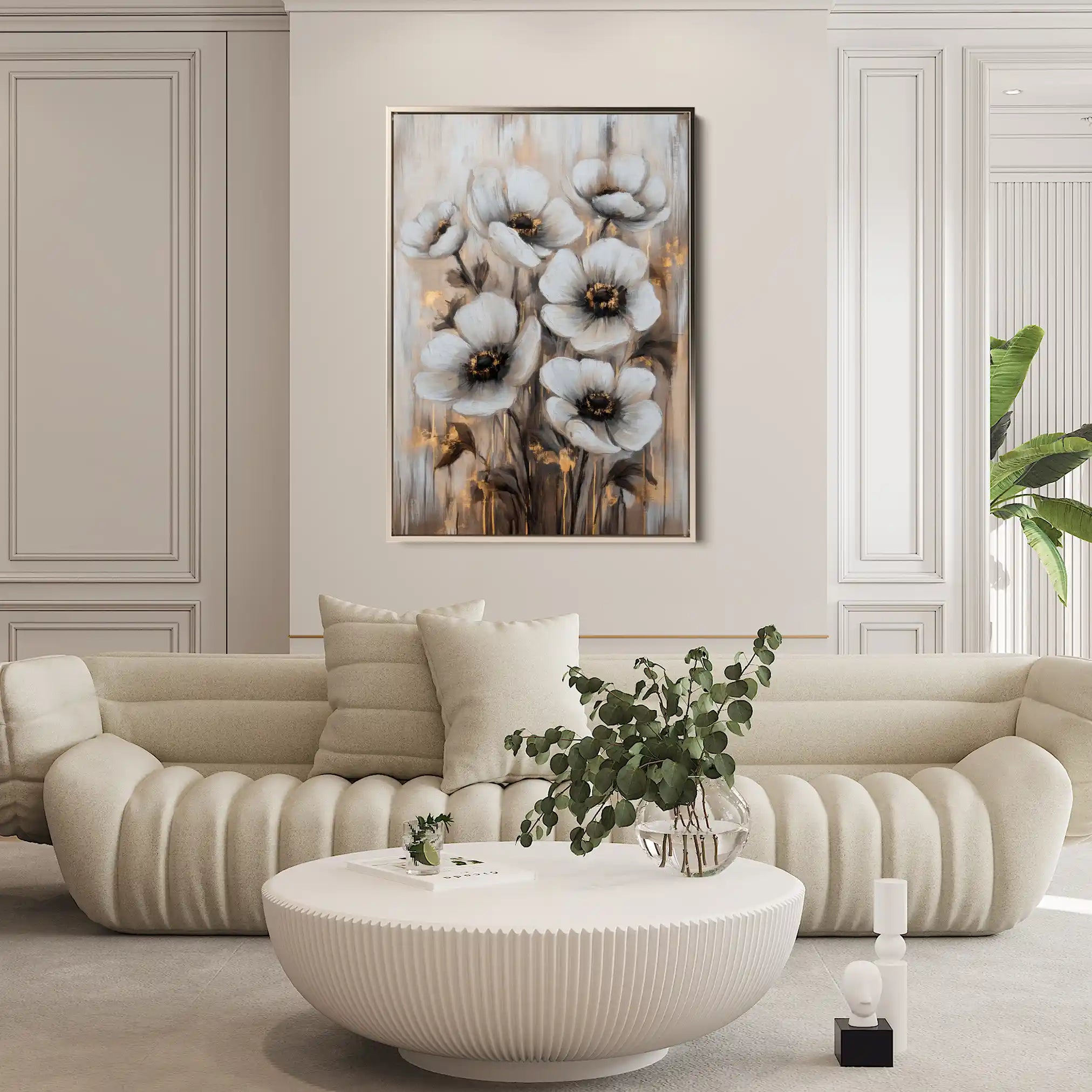 Floral 1405 Canvas Art 60 x 40 cm / Black