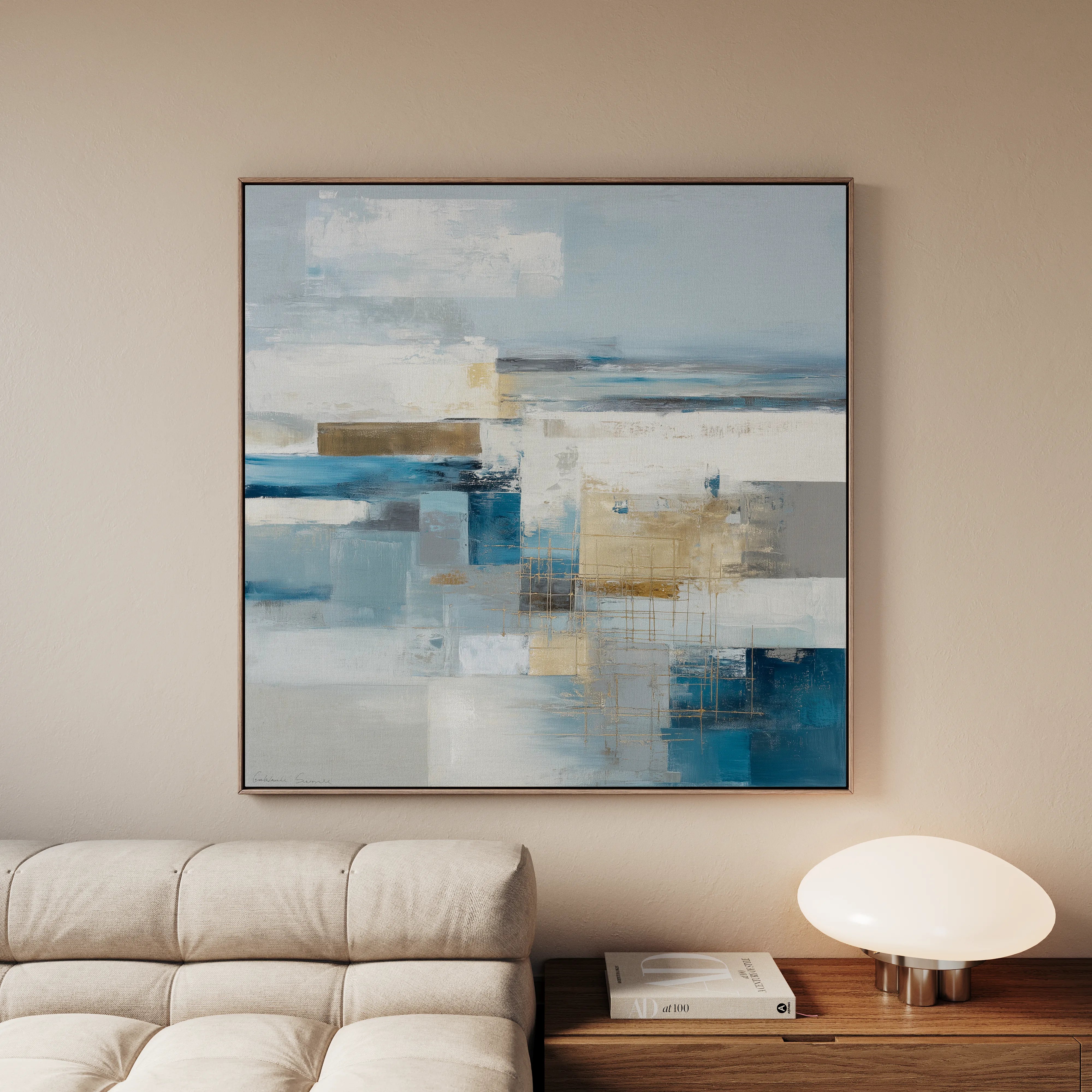 Abstract 1406 Canvas Art 16" x 16" / 40 x 40 cm / Black