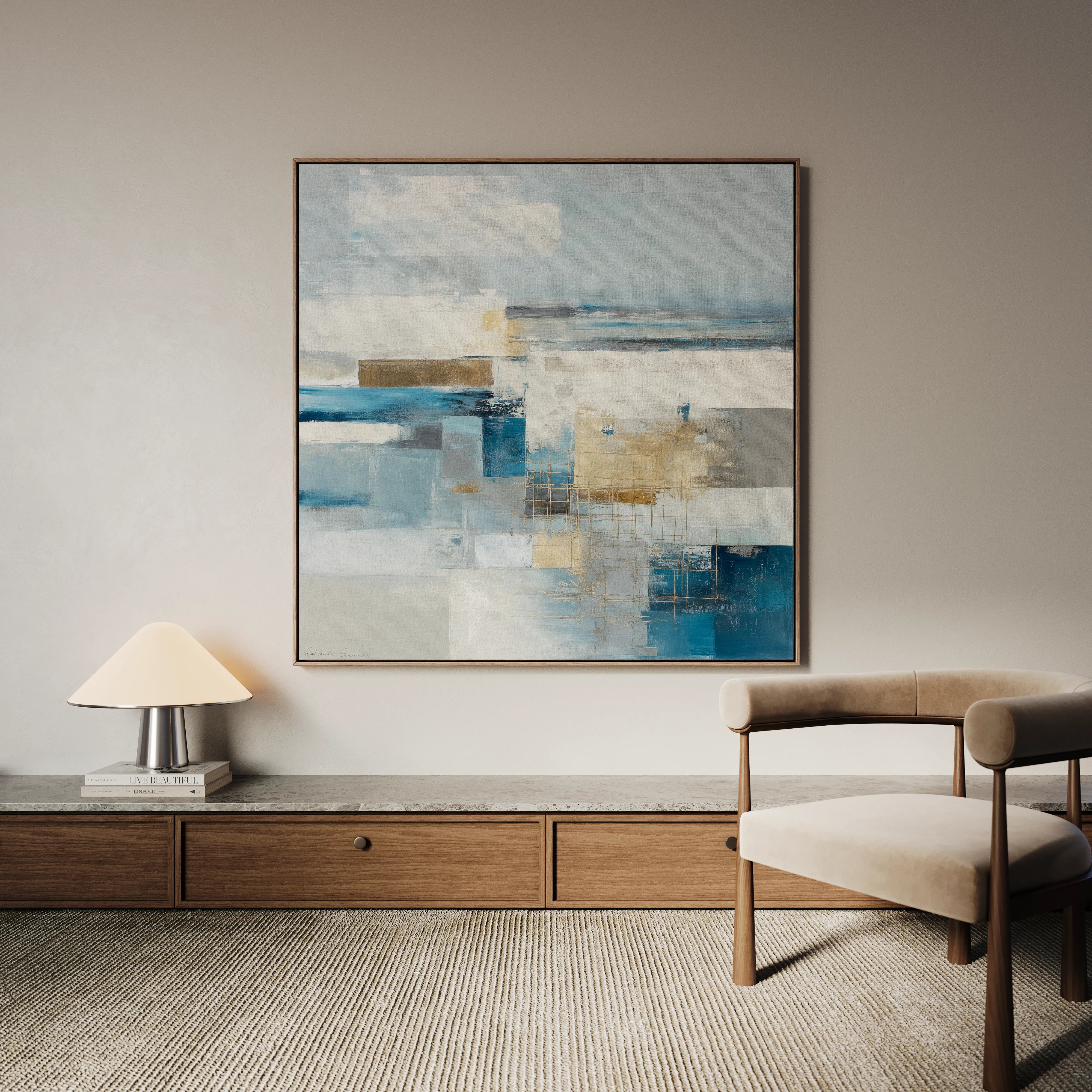 Abstract 1406 Canvas Art 16" x 16" / 40 x 40 cm / Black