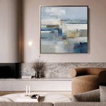 Abstract 1406 Canvas Art 16" x 16" / 40 x 40 cm / Black
