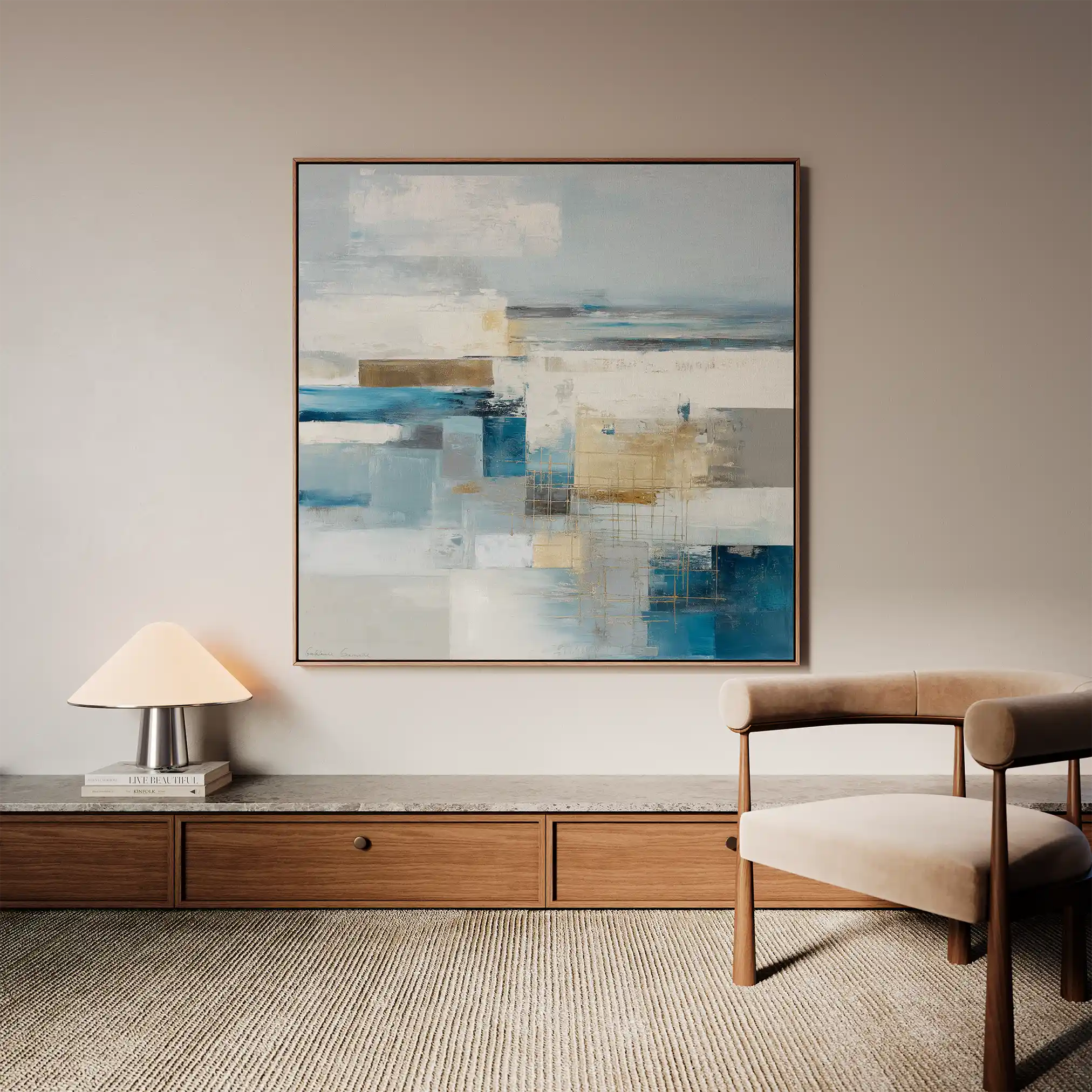 Abstract 1406 Canvas Art 60 x 60 cm / Black