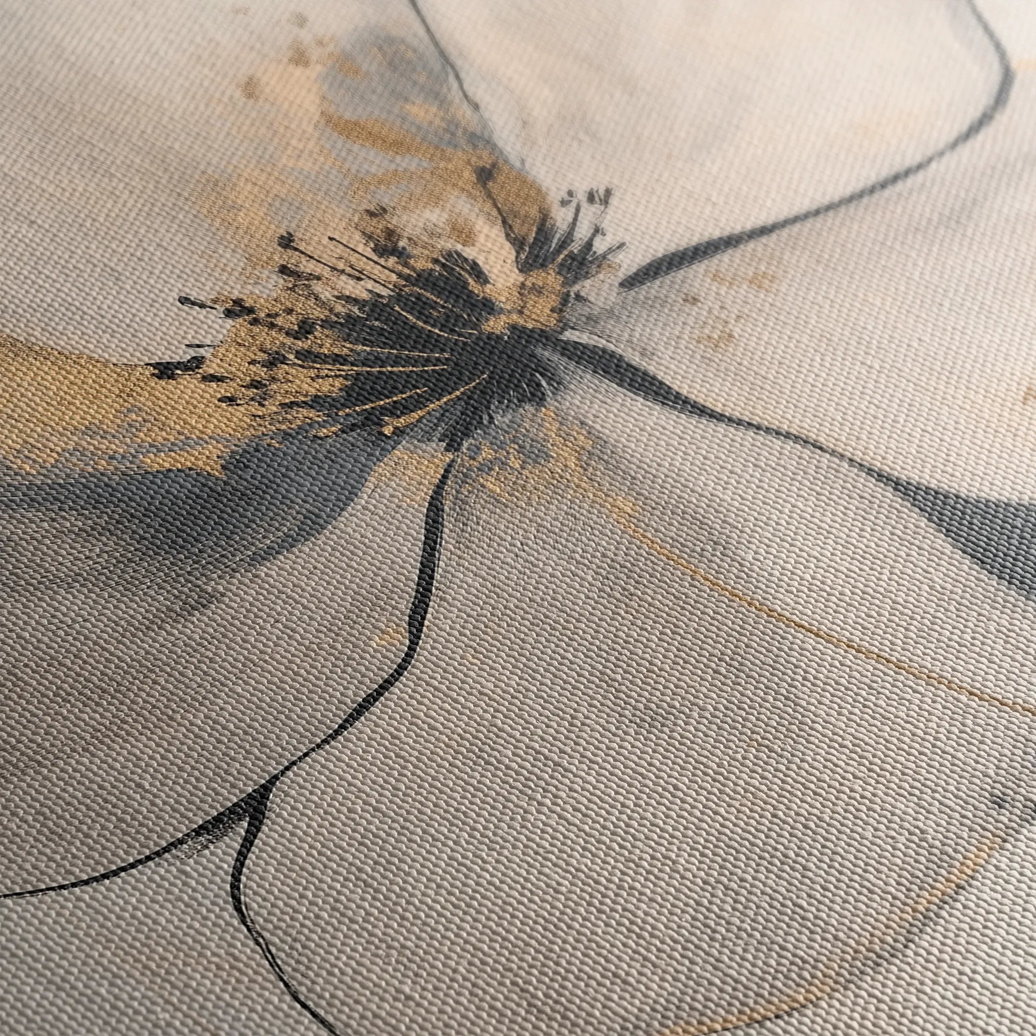 Floral 1406 Canvas Art 18" x 24" / 45 x 60 cm / Black