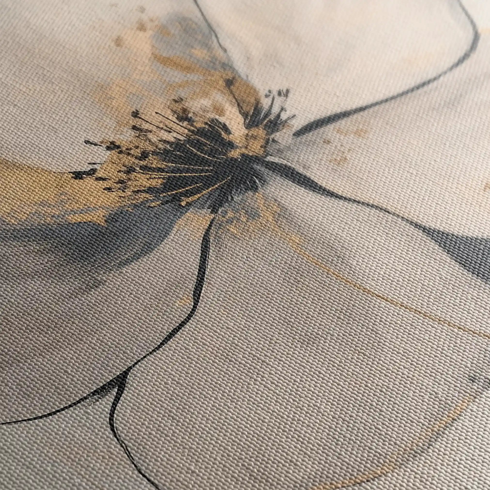 Floral 1406 Canvas Art 60 x 40 cm / Black