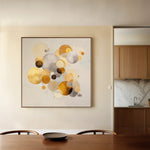Abstract 1407 Canvas Art 16" x 16" / 40 x 40 cm / Black
