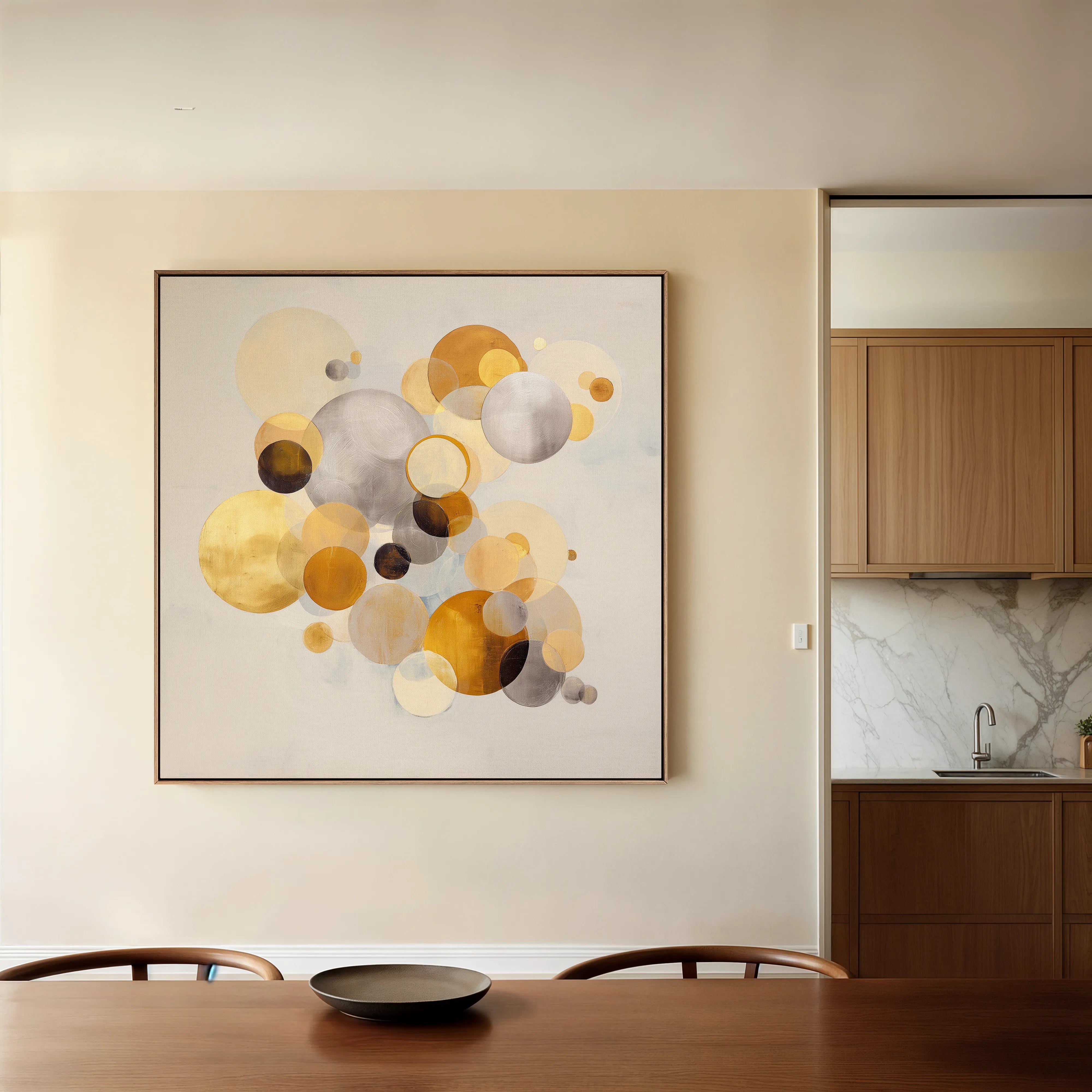 Abstract 1407 Canvas Art 16" x 16" / 40 x 40 cm / Black