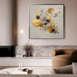 Abstract 1407 Canvas Art 16" x 16" / 40 x 40 cm / Black