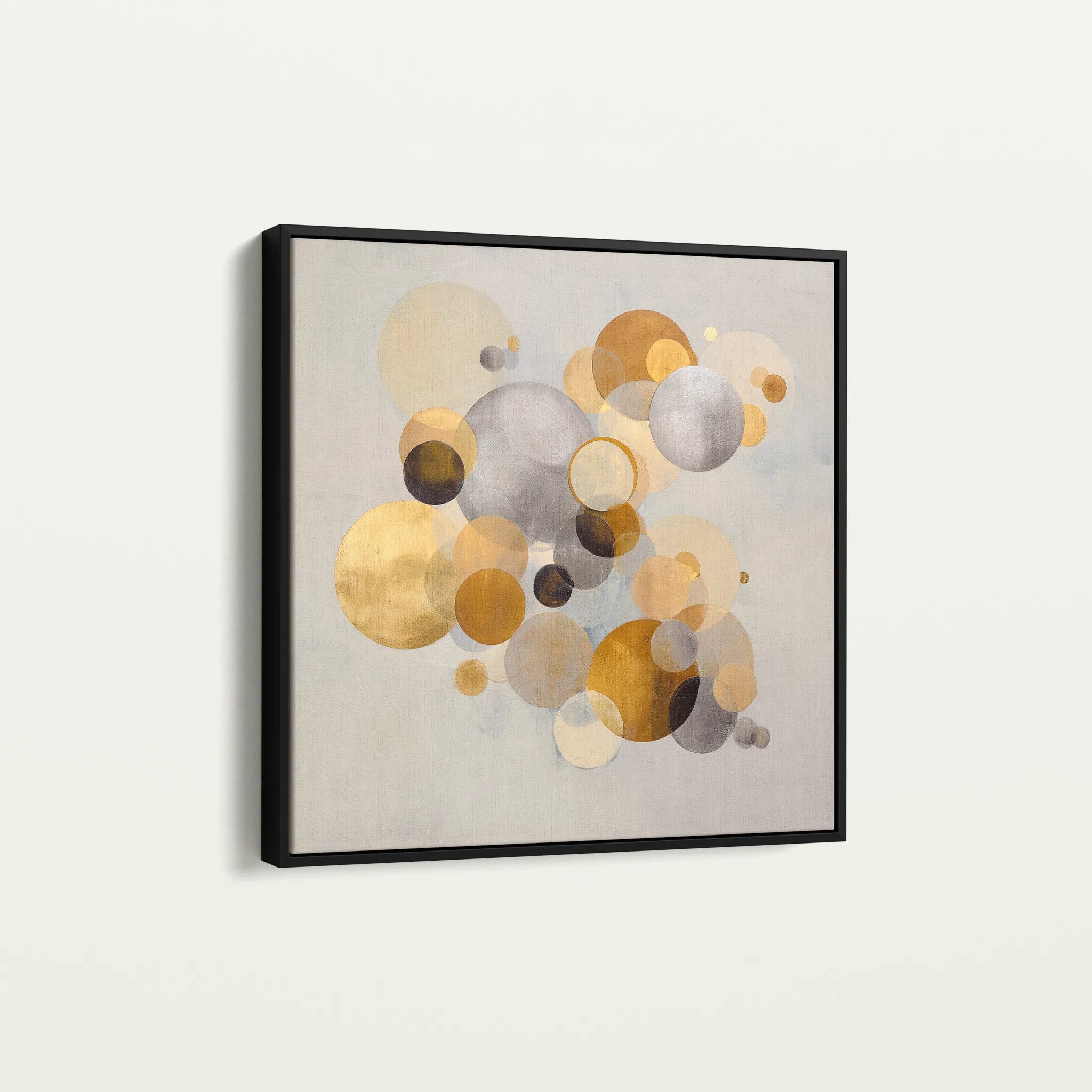 Abstract 1407 Canvas Art 16" x 16" / 40 x 40 cm / Black