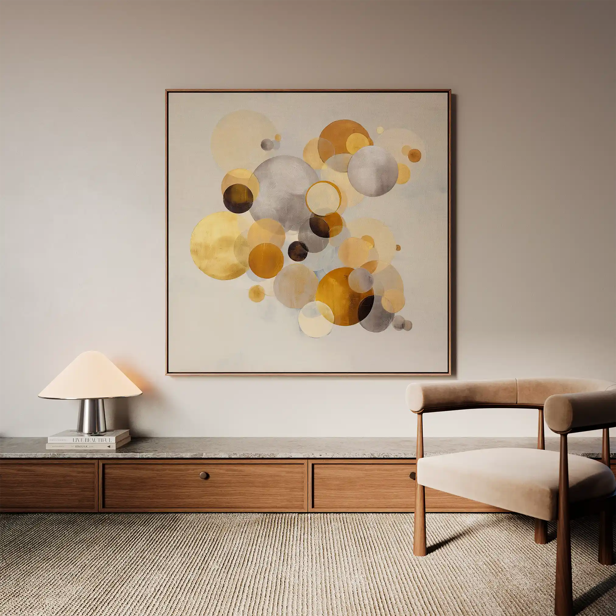 Abstract 1407 Canvas Art 60 x 60 cm / Black