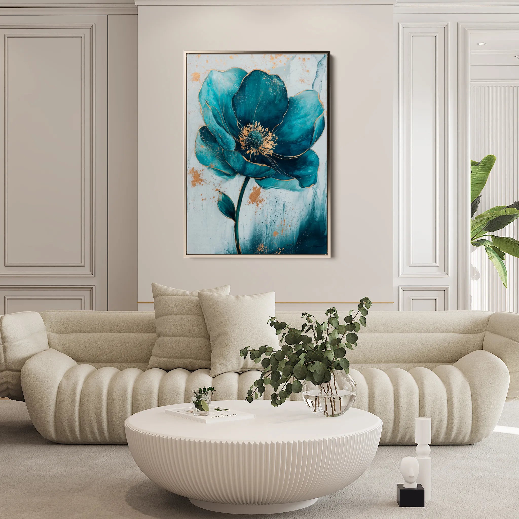 Floral 1407 Canvas Art 18" x 24" / 45 x 60 cm / Black