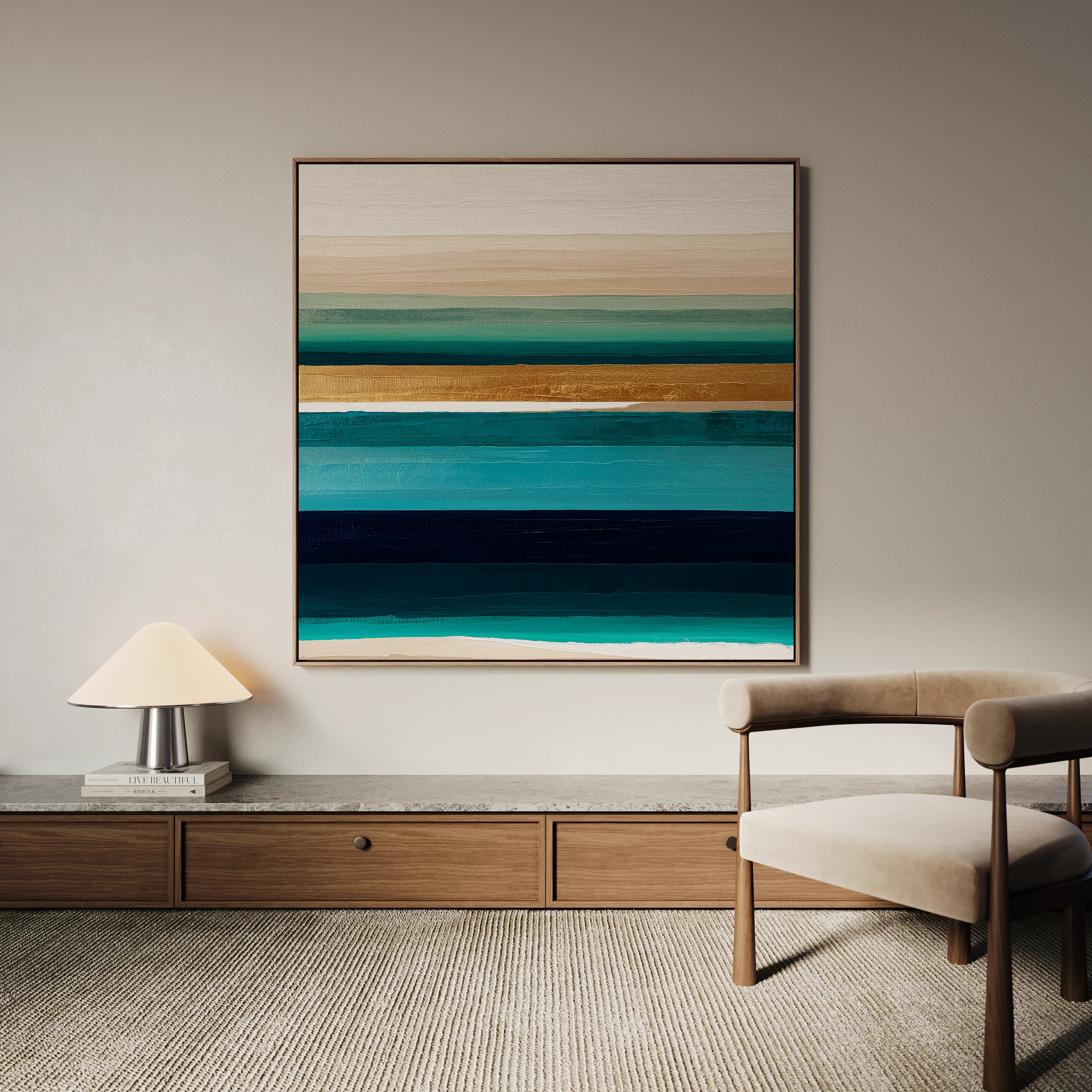 Abstract 1409 Canvas Art 16" x 16" / 40 x 40 cm / Black