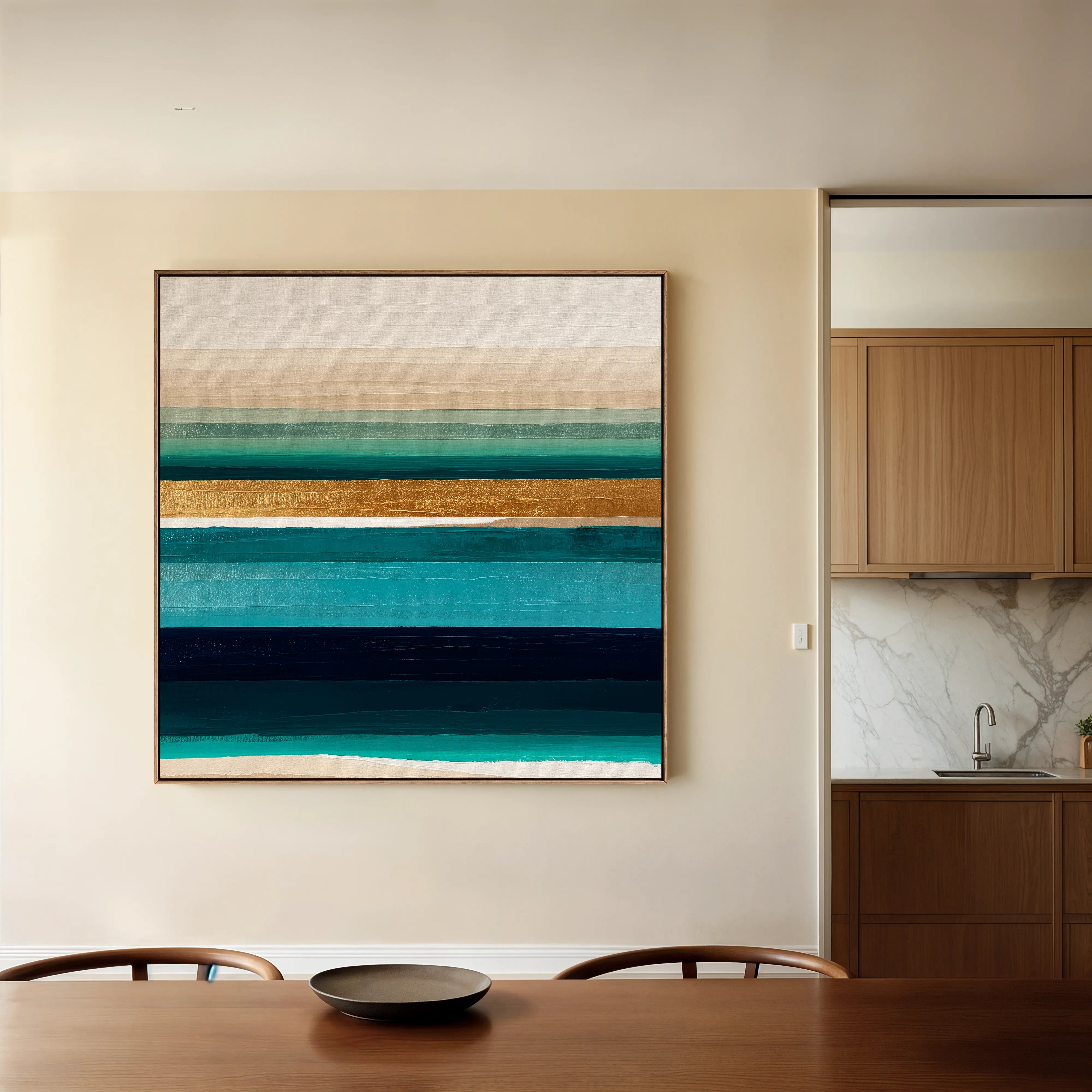 Abstract 1409 Canvas Art 16" x 16" / 40 x 40 cm / Black