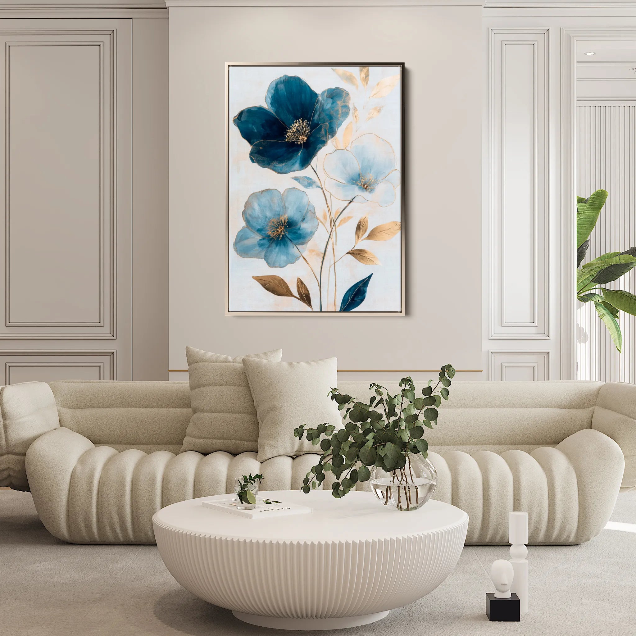 Floral 1409 Canvas Art 18" x 24" / 45 x 60 cm / Black