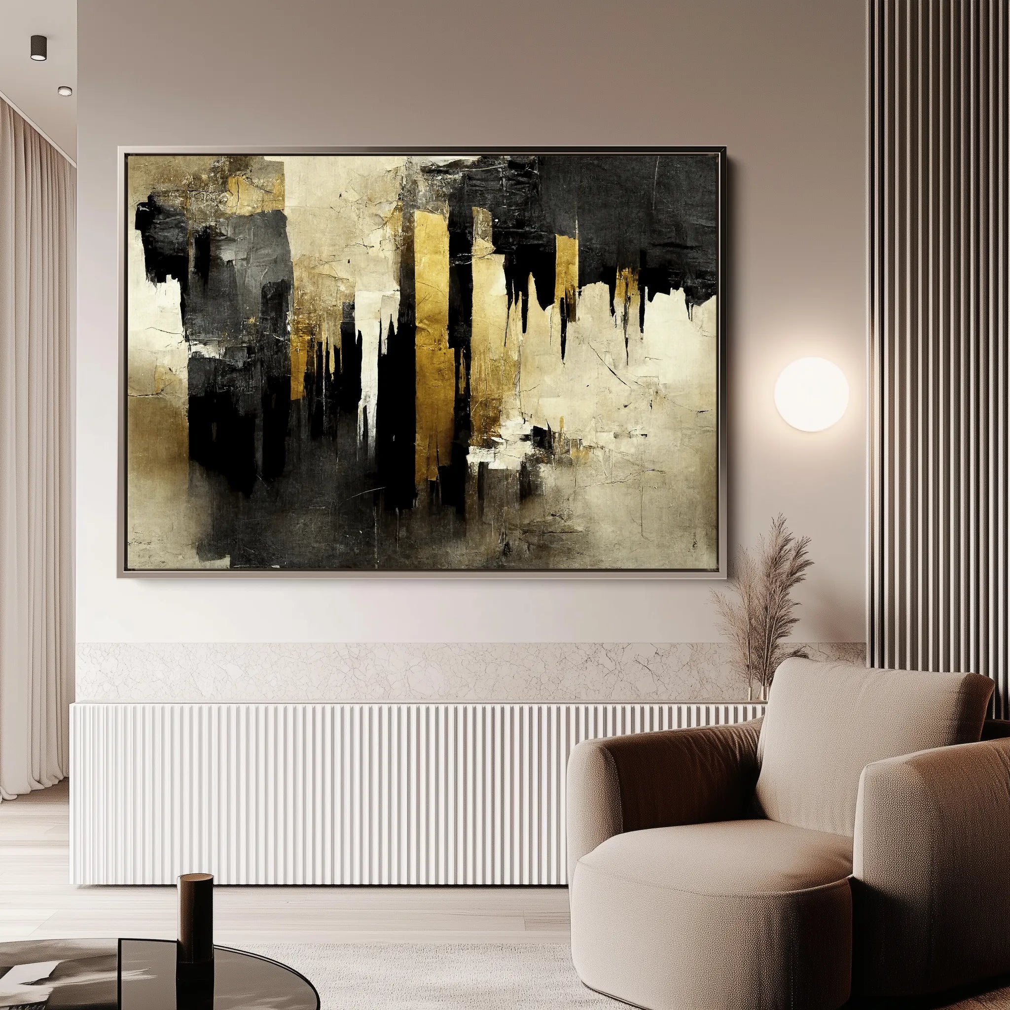 Abstract 141 Canvas Art 18" x 24" / 45 x 60 cm / Black