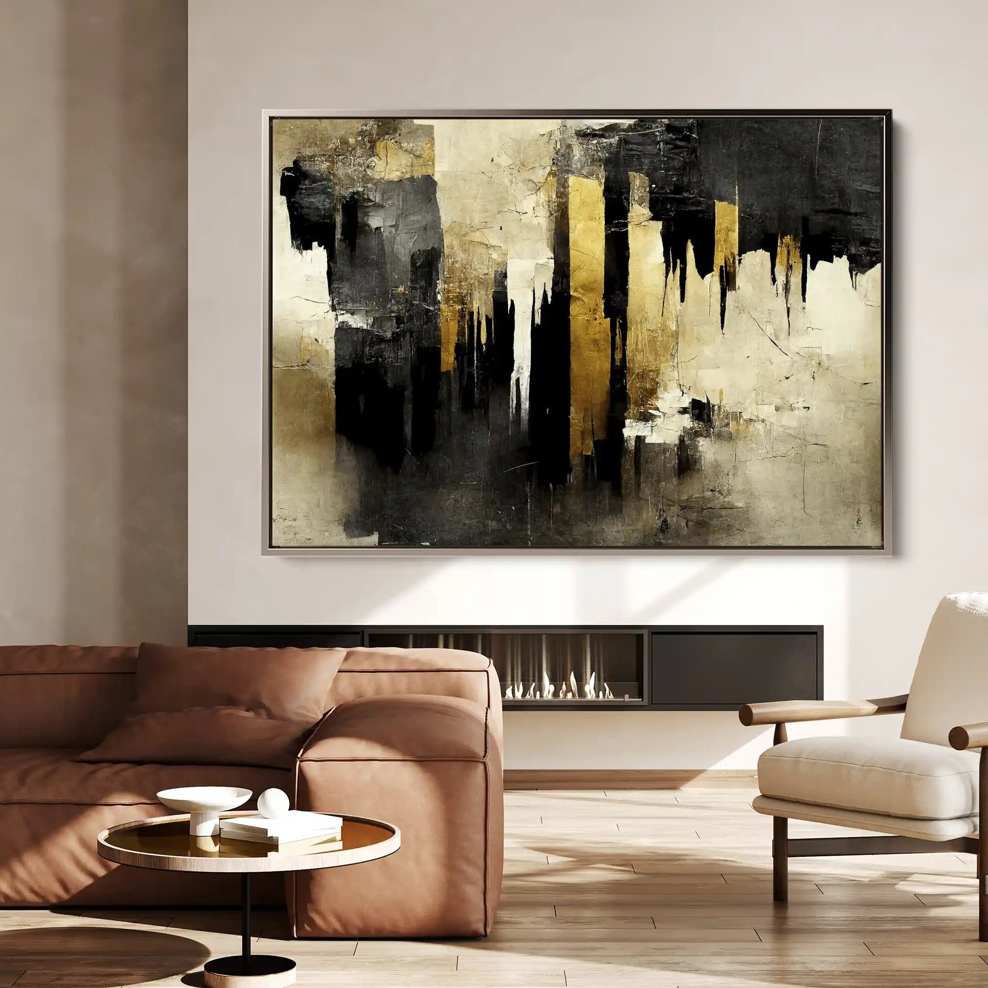 Abstract 141 Canvas Art 60 x 40 cm / Black