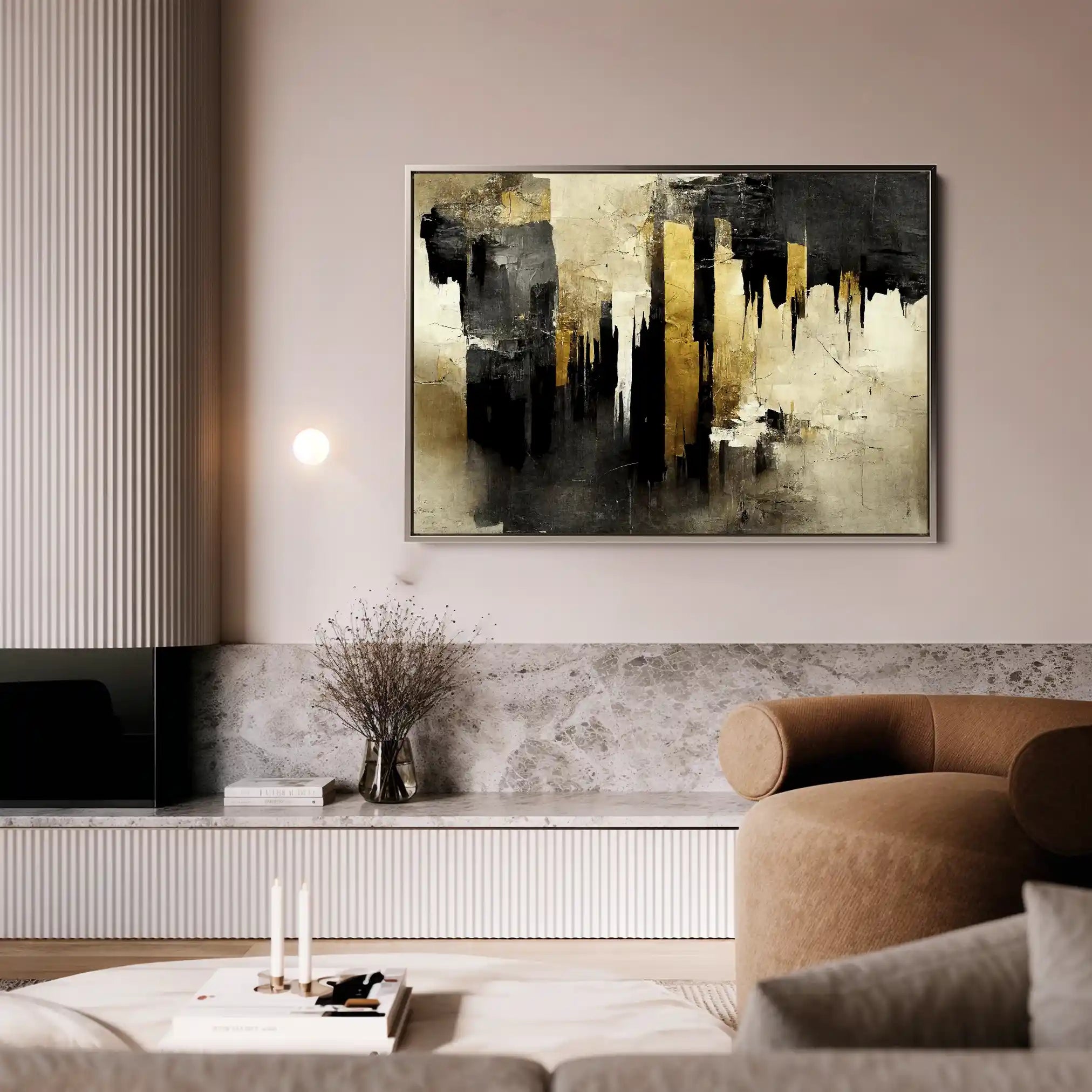 Abstract 141 Canvas Art 60 x 40 cm / Black