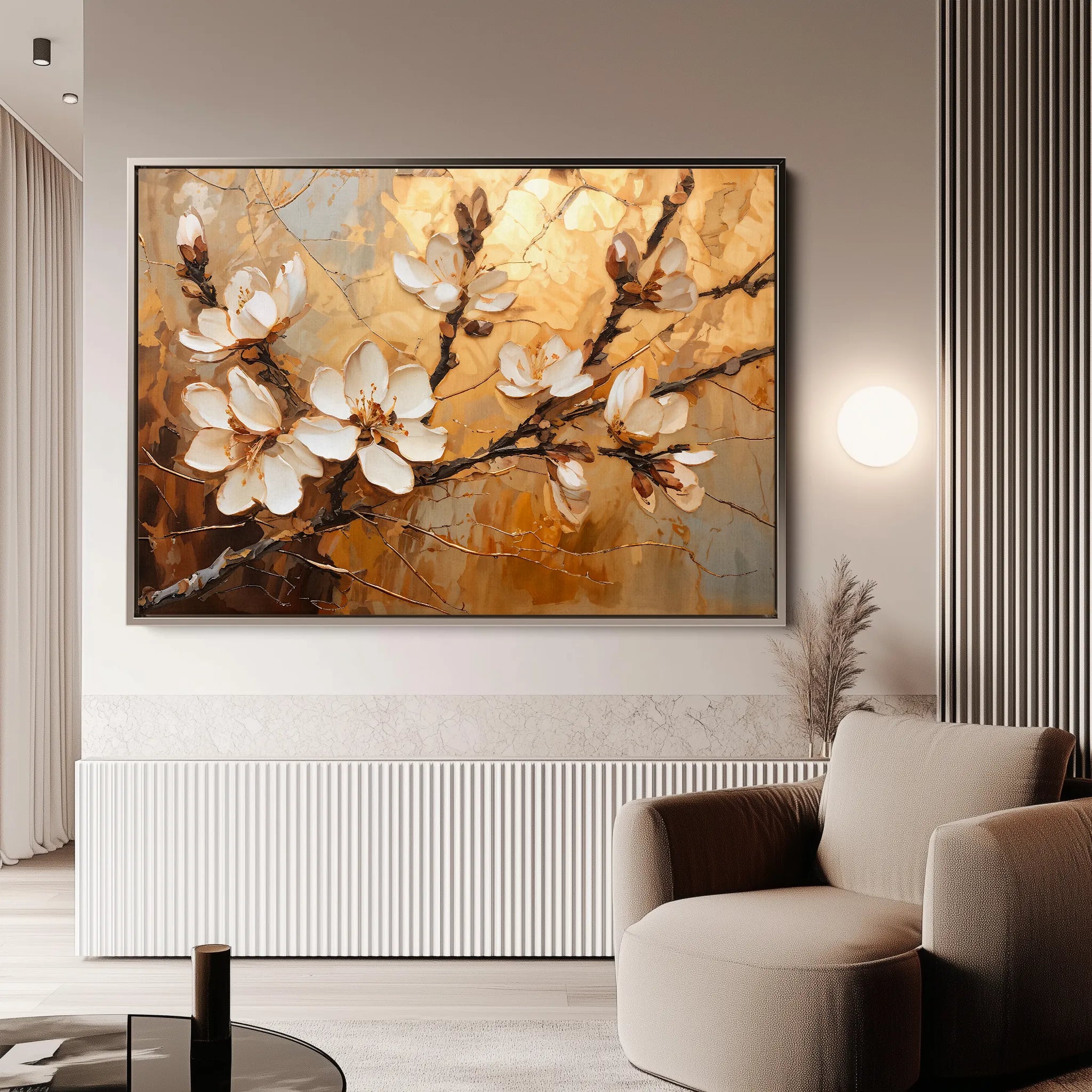 Floral 141 Canvas Art 18" x 24" / 45 x 60 cm / Black