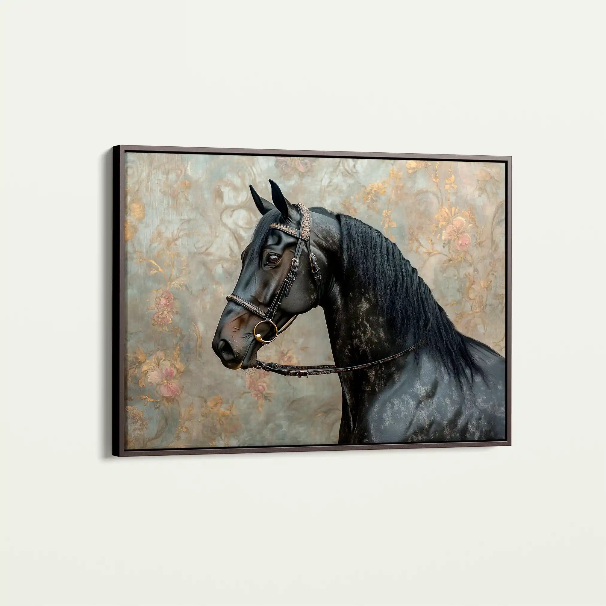 Horses 141 Canvas Art 60 x 40 cm / Black