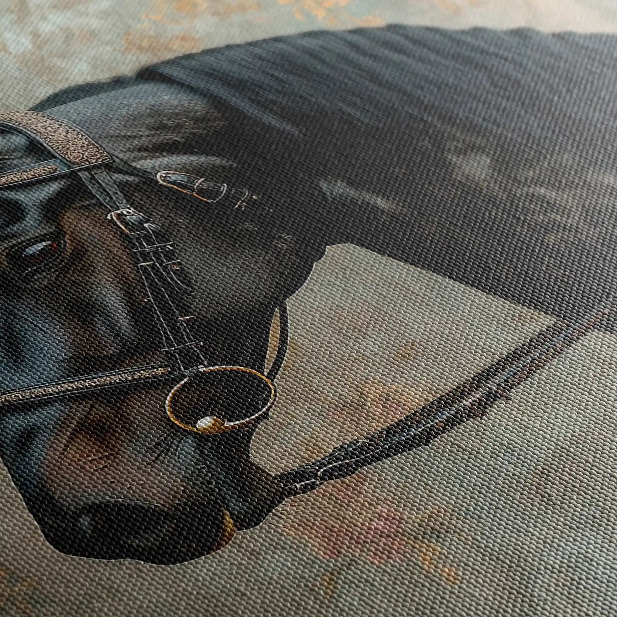 Horses 141 Canvas Art 60 x 40 cm / Black