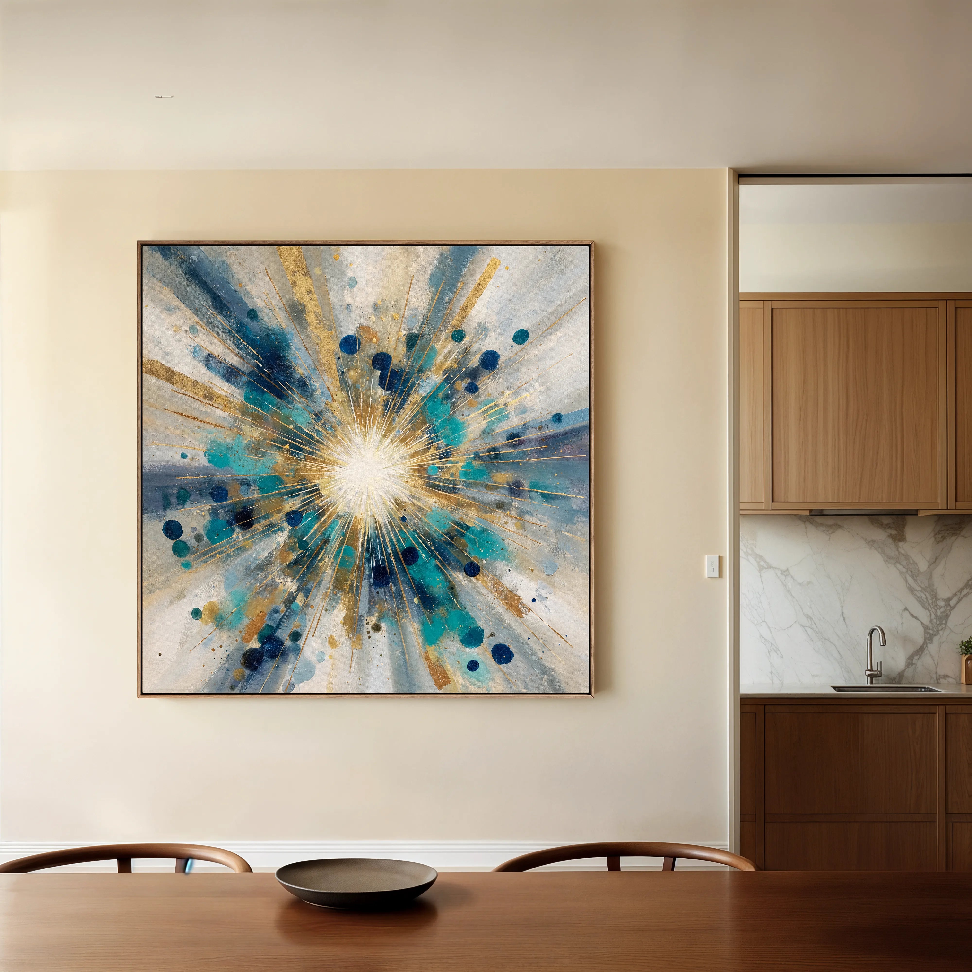 Abstract 1410 Canvas Art 16" x 16" / 40 x 40 cm / Black