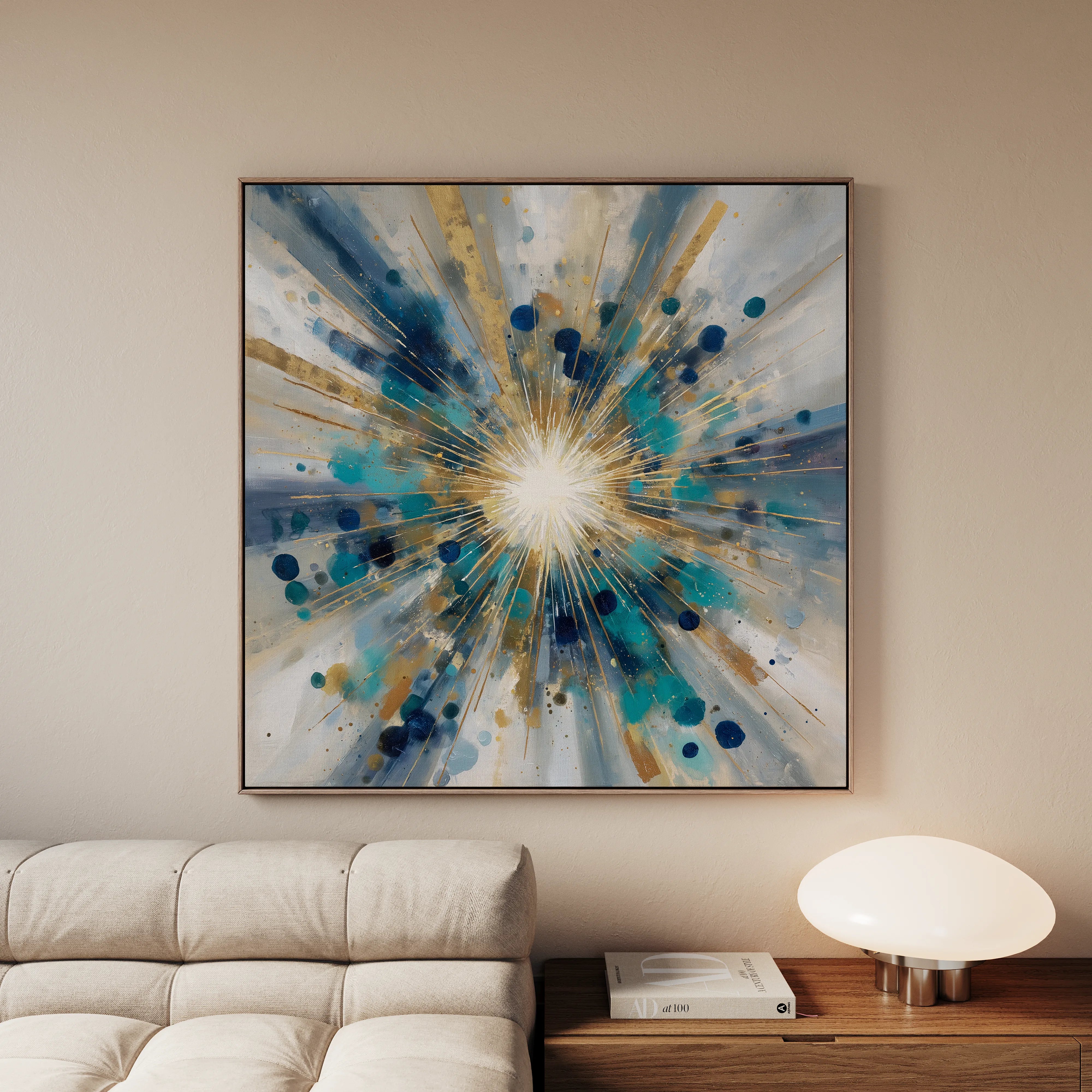 Abstract 1410 Canvas Art 16" x 16" / 40 x 40 cm / Black