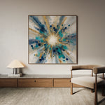 Abstract 1410 Canvas Art 16" x 16" / 40 x 40 cm / Black