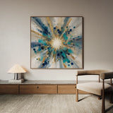 Abstract 1410 Canvas Art 16" x 16" / 40 x 40 cm / Black