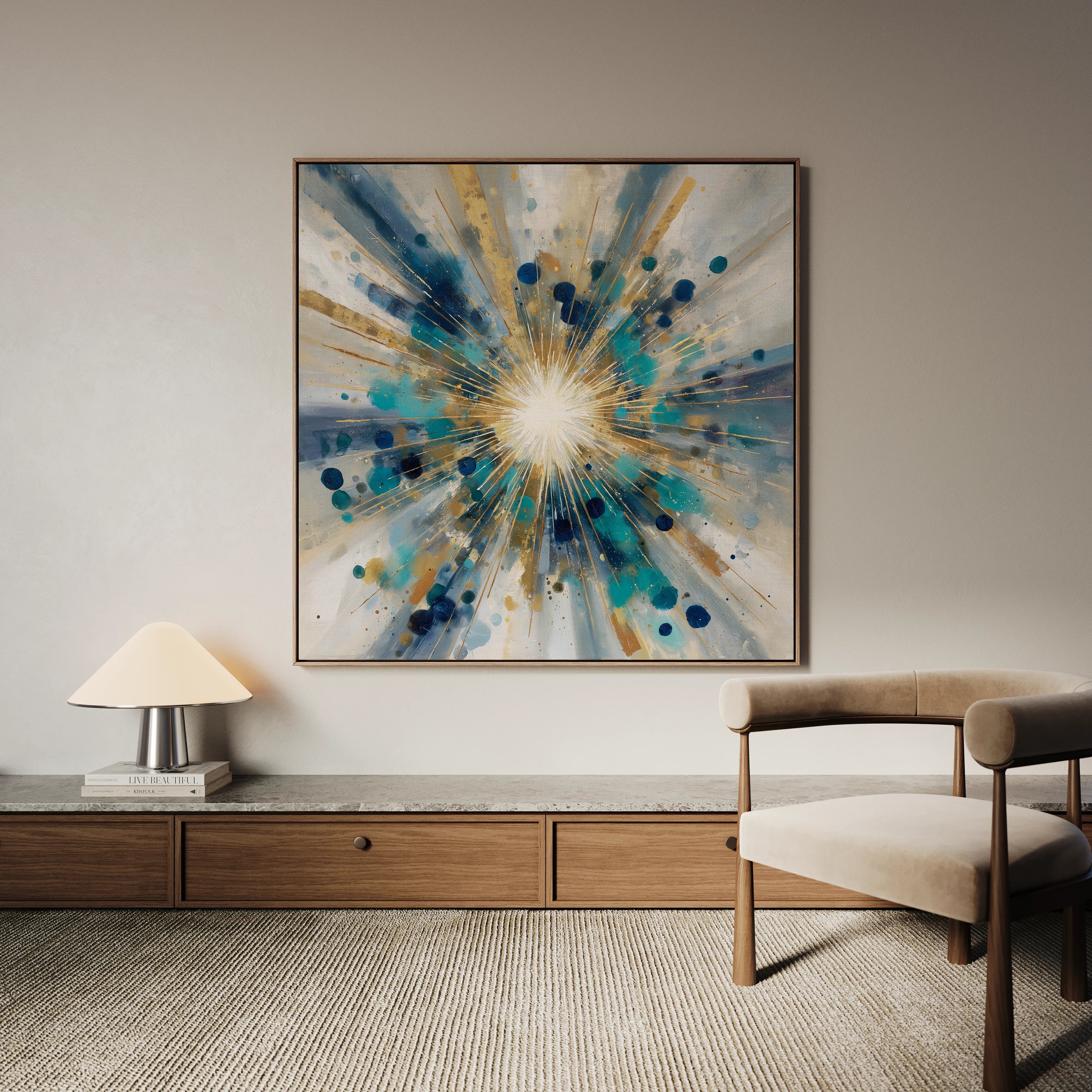Abstract 1410 Canvas Art 16" x 16" / 40 x 40 cm / Black