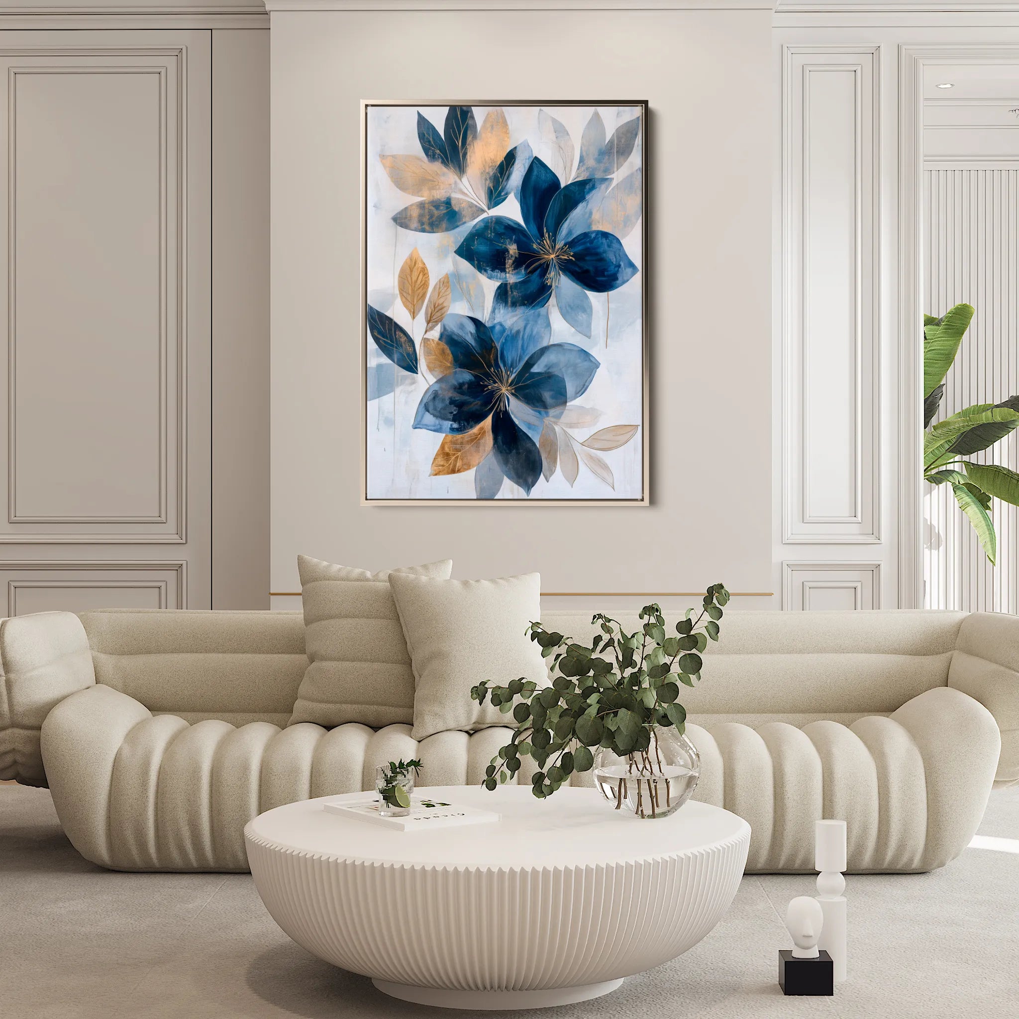 Floral 1410 Canvas Art 18" x 24" / 45 x 60 cm / Black