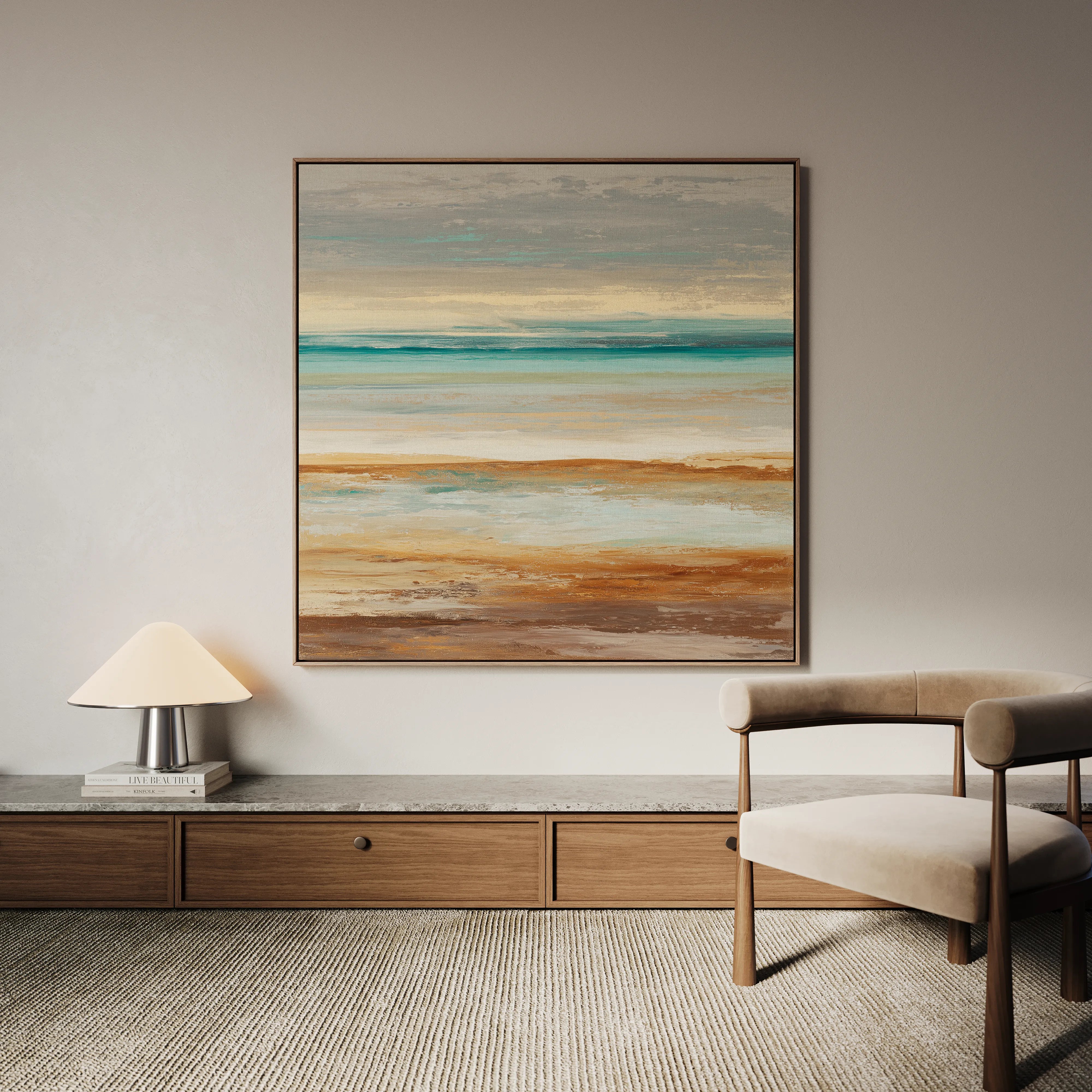Abstract 1411 Canvas Art 16" x 16" / 40 x 40 cm / Black
