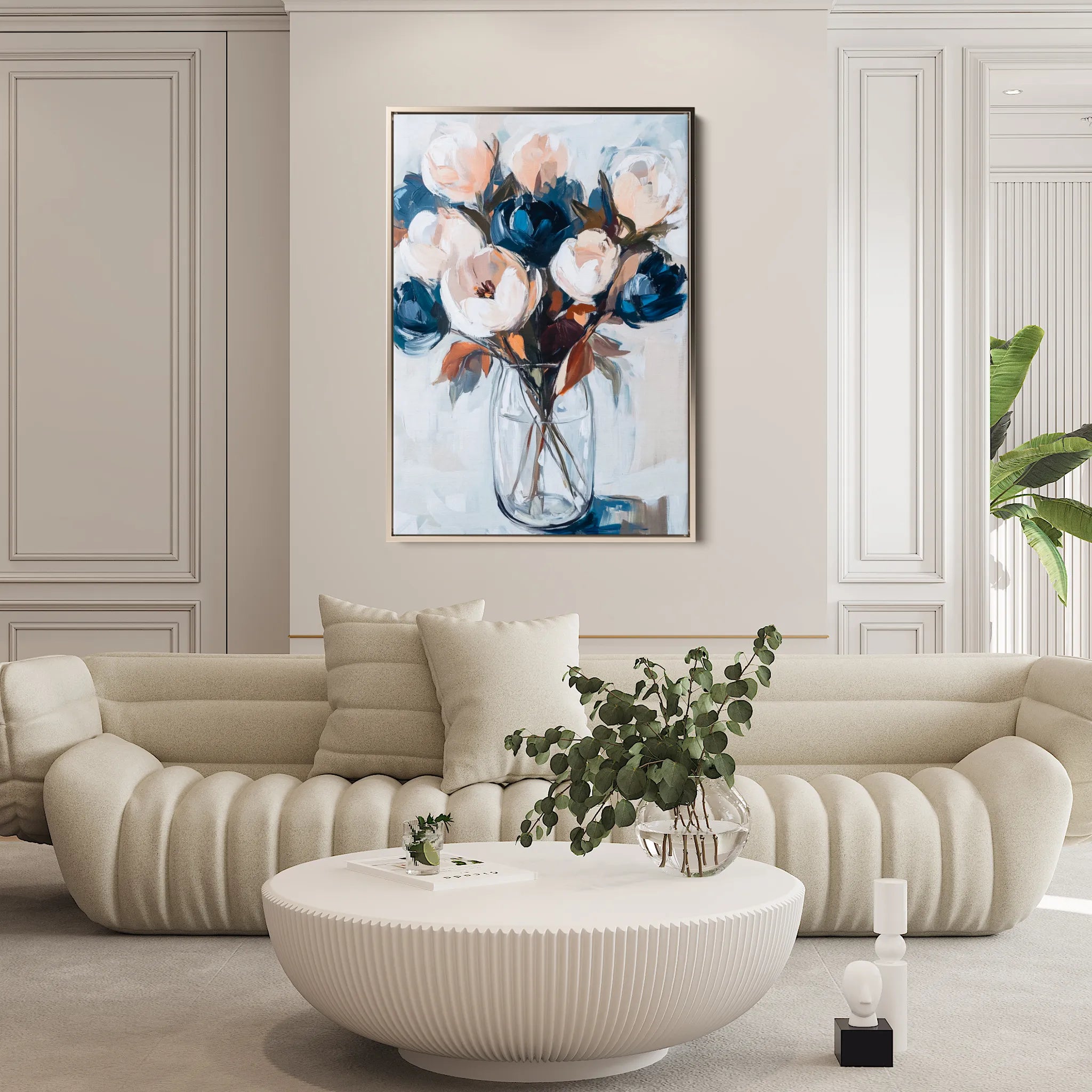Floral 1411 Canvas Art 18" x 24" / 45 x 60 cm / Black