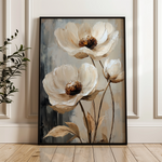 Floral 1412 Canvas Art 18" x 24" / 45 x 60 cm / Black