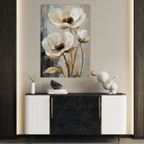 Floral 1412 Canvas Art 18" x 24" / 45 x 60 cm / Black