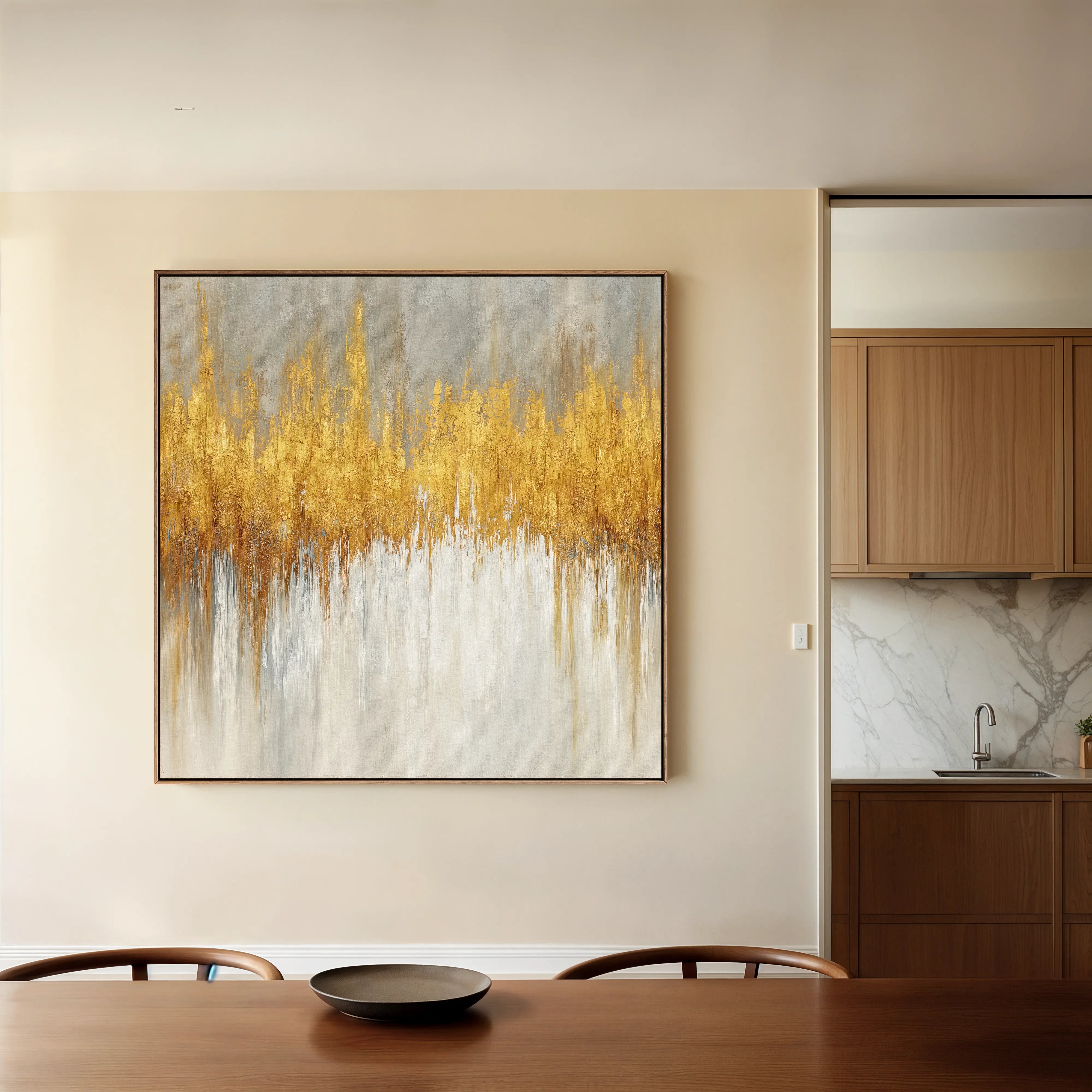 Abstract 1413 Canvas Art 16" x 16" / 40 x 40 cm / Black