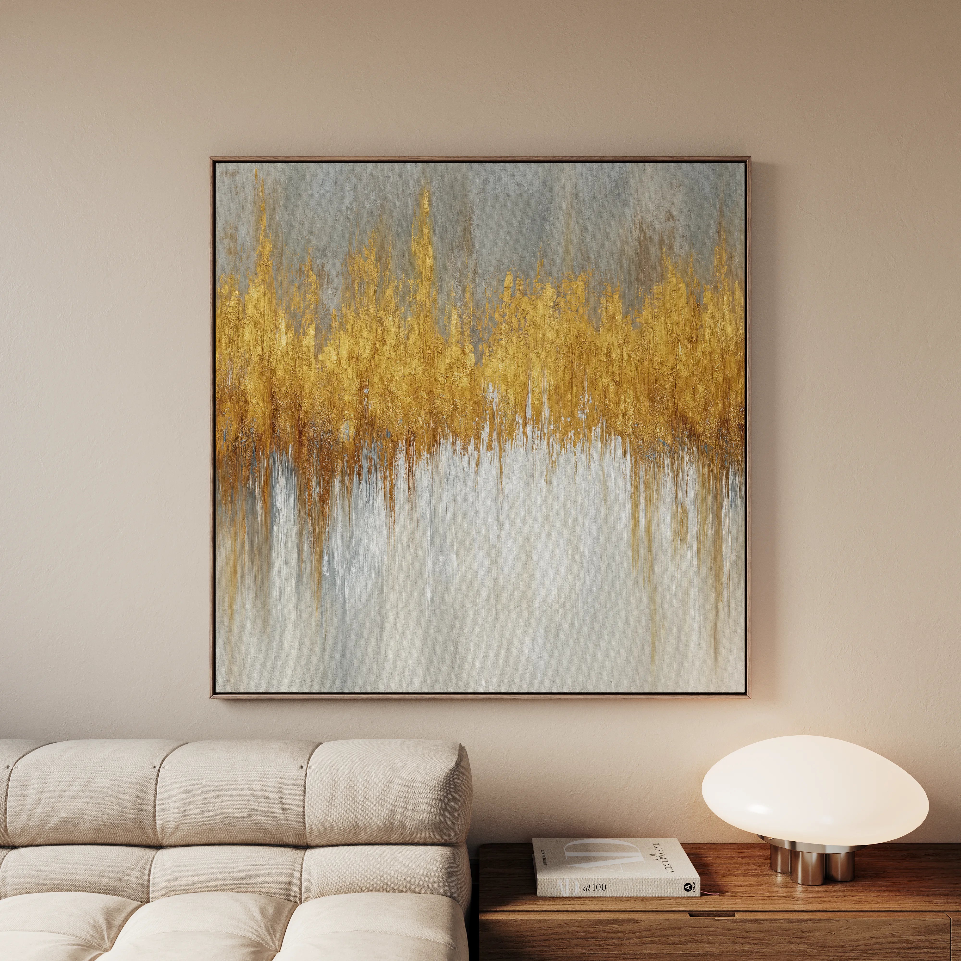Abstract 1413 Canvas Art 16" x 16" / 40 x 40 cm / Black