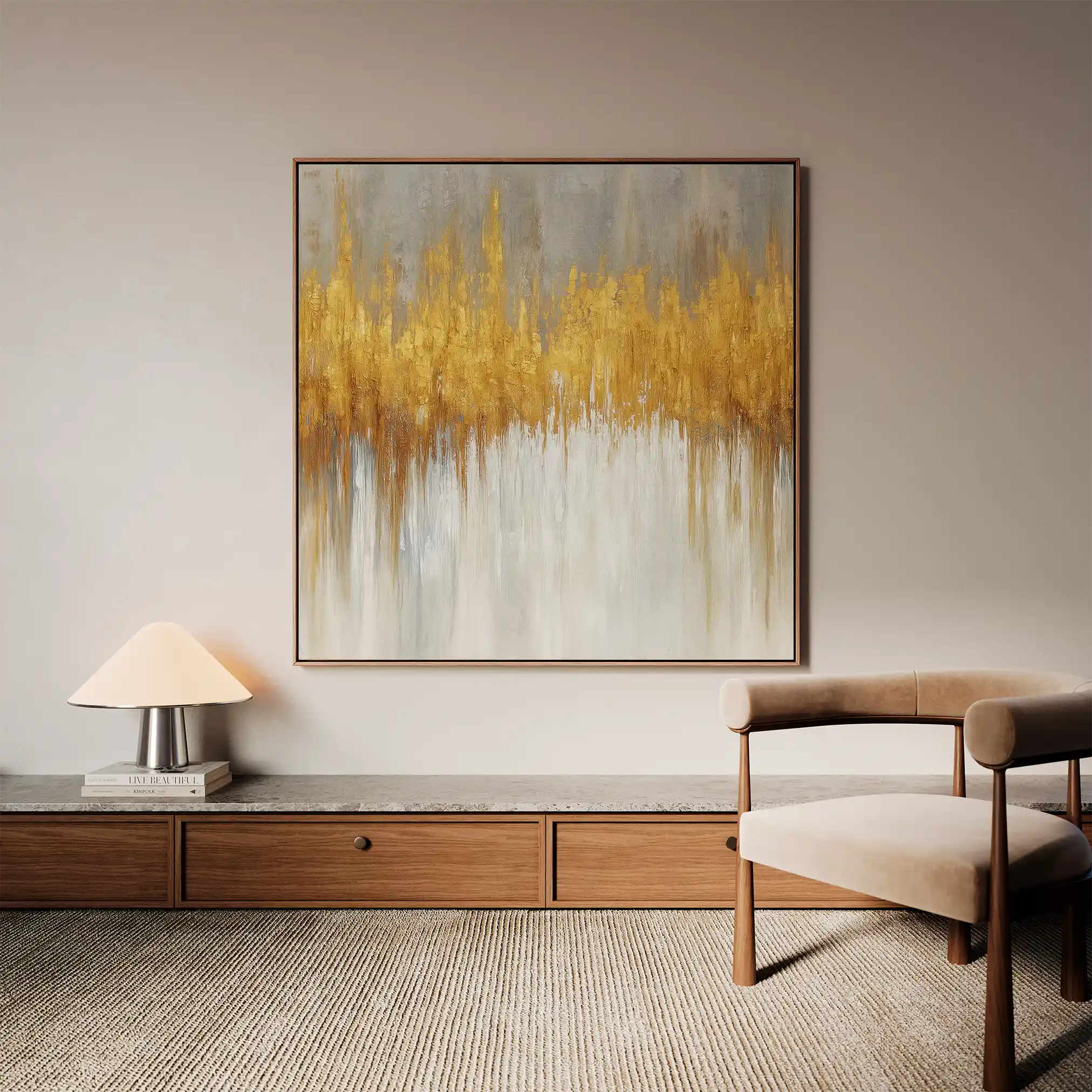 Abstract 1413 Canvas Art 60 x 60 cm / Black