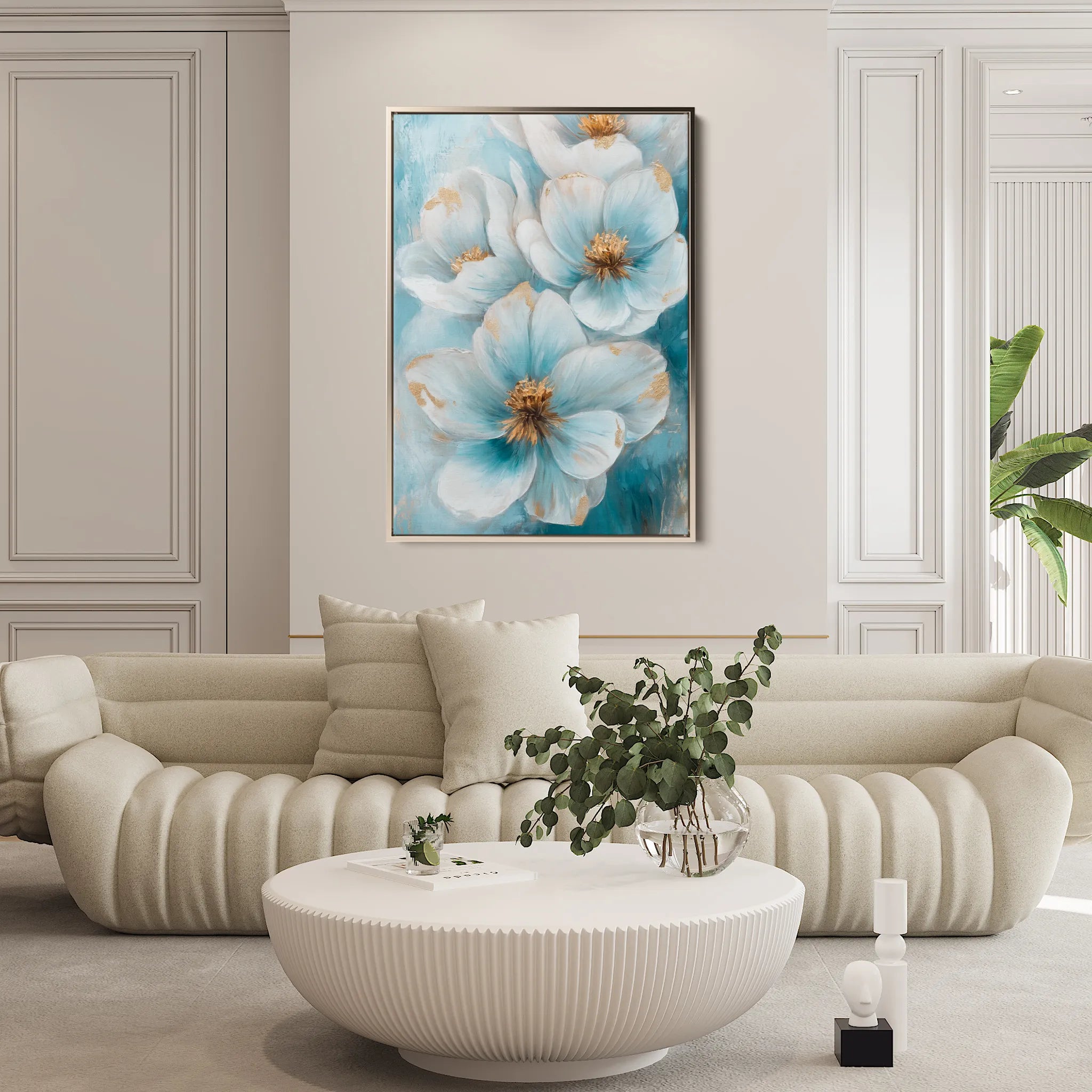 Floral 1413 Canvas Art 18" x 24" / 45 x 60 cm / Black