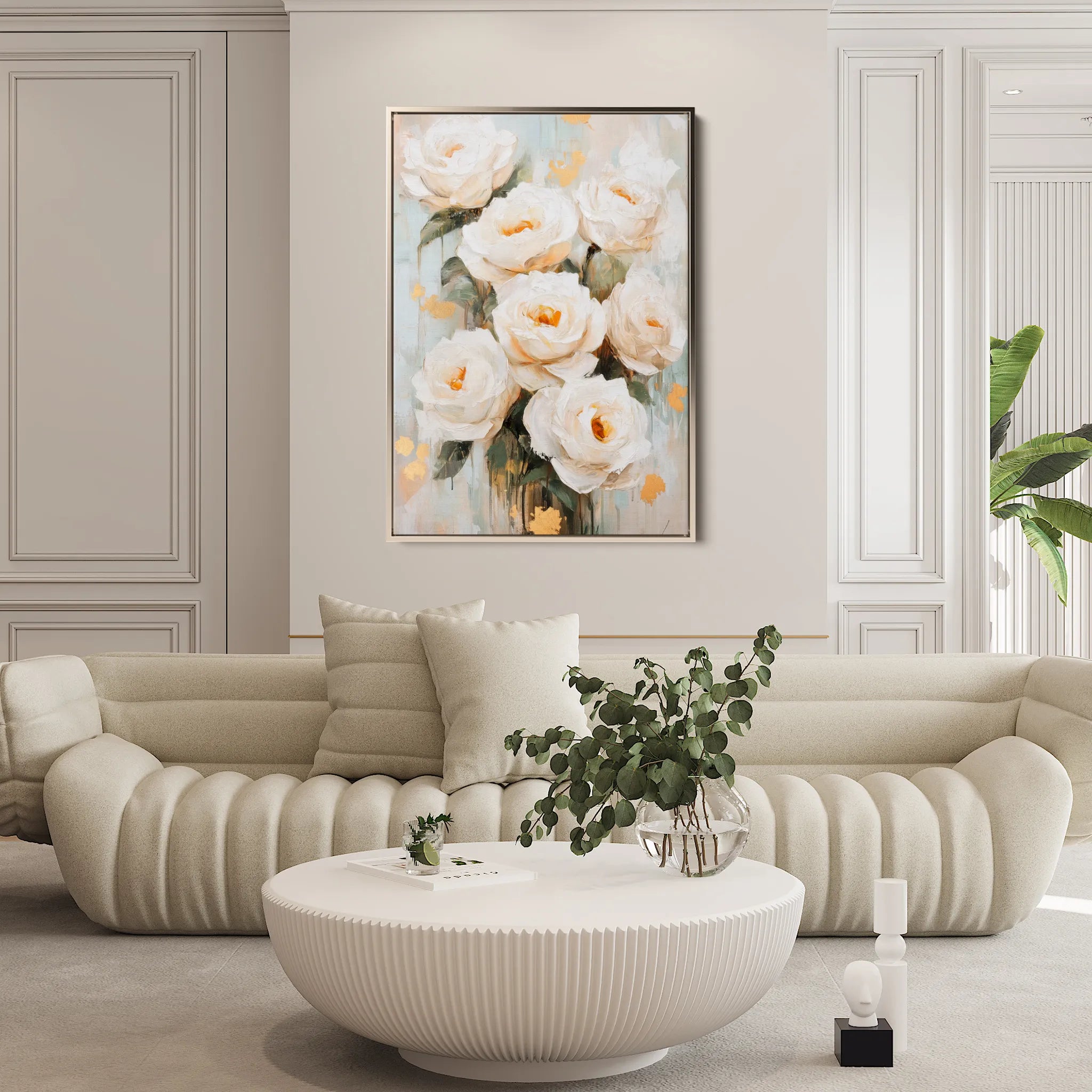 Floral 1415 Canvas Art 18" x 24" / 45 x 60 cm / Black