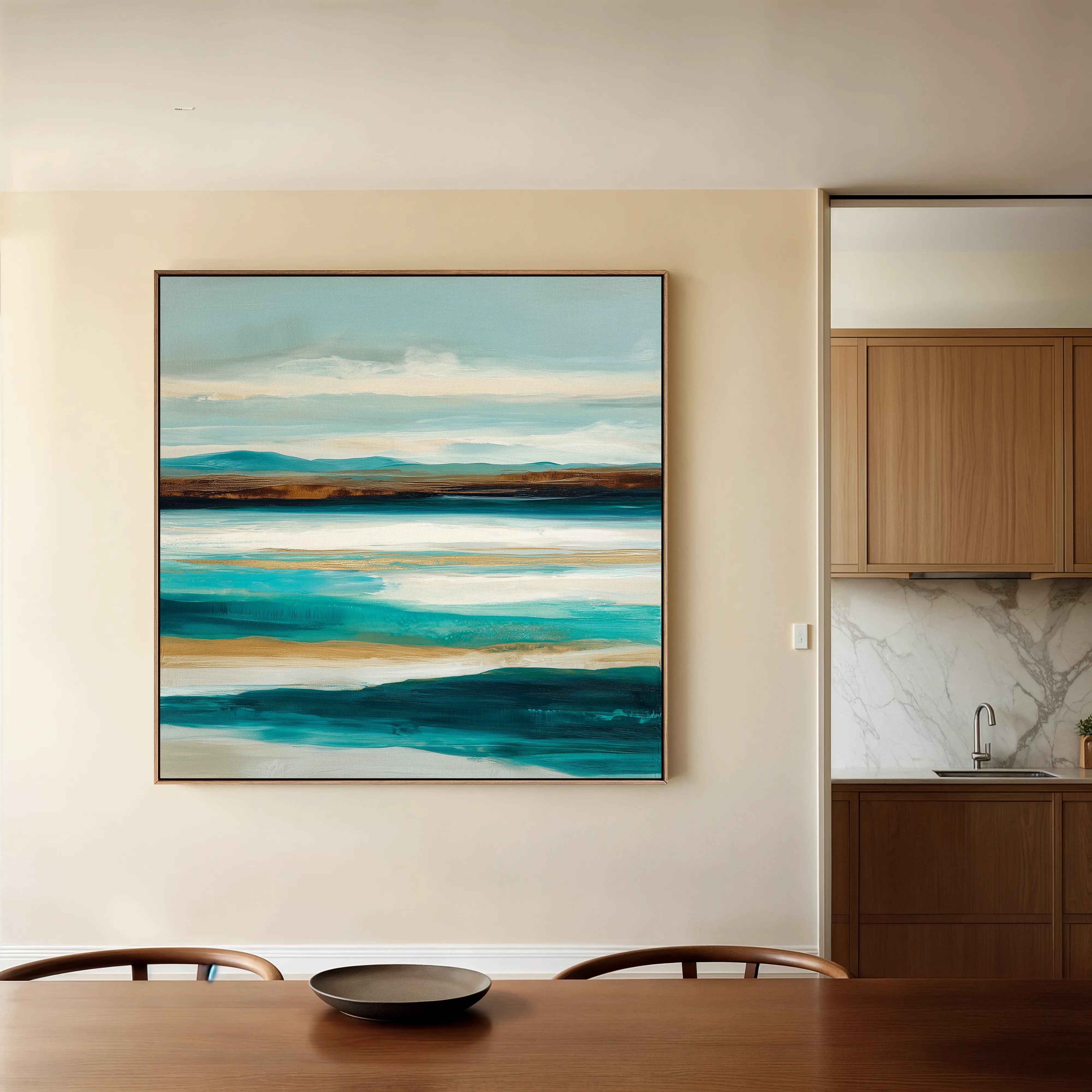 Abstract 1416 Canvas Art 16" x 16" / 40 x 40 cm / Black