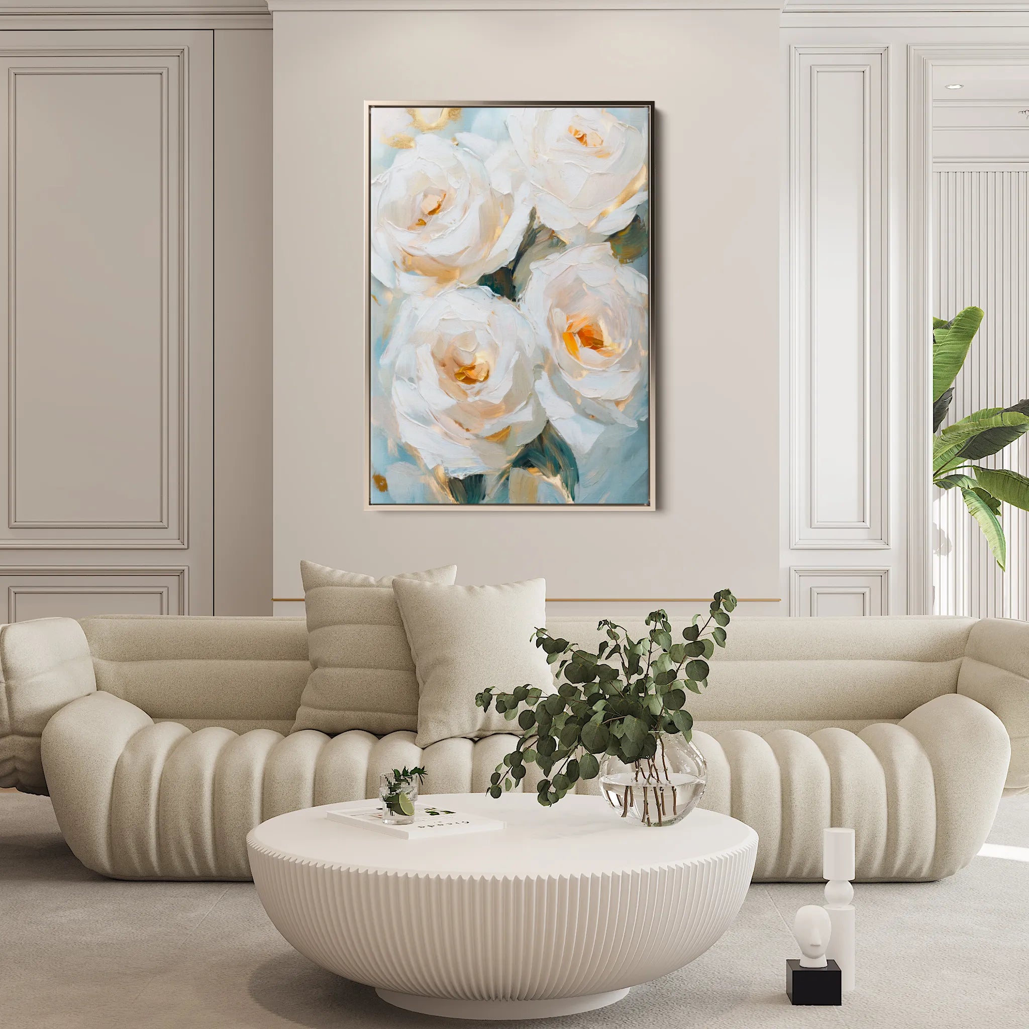 Floral 1416 Canvas Art 18" x 24" / 45 x 60 cm / Black