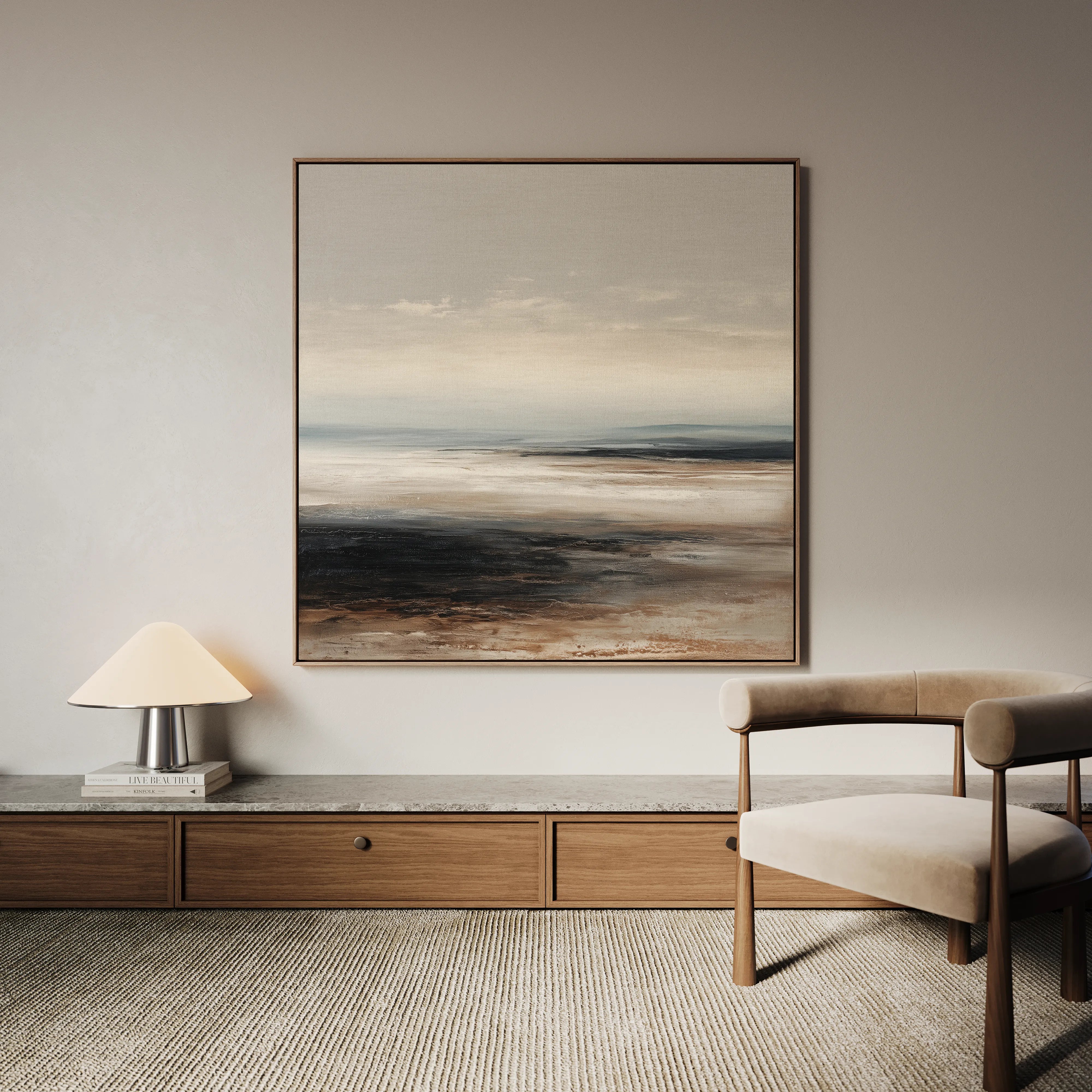 Abstract 1417 Canvas Art 16" x 16" / 40 x 40 cm / Black