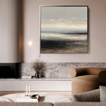 Abstract 1417 Canvas Art 16" x 16" / 40 x 40 cm / Black
