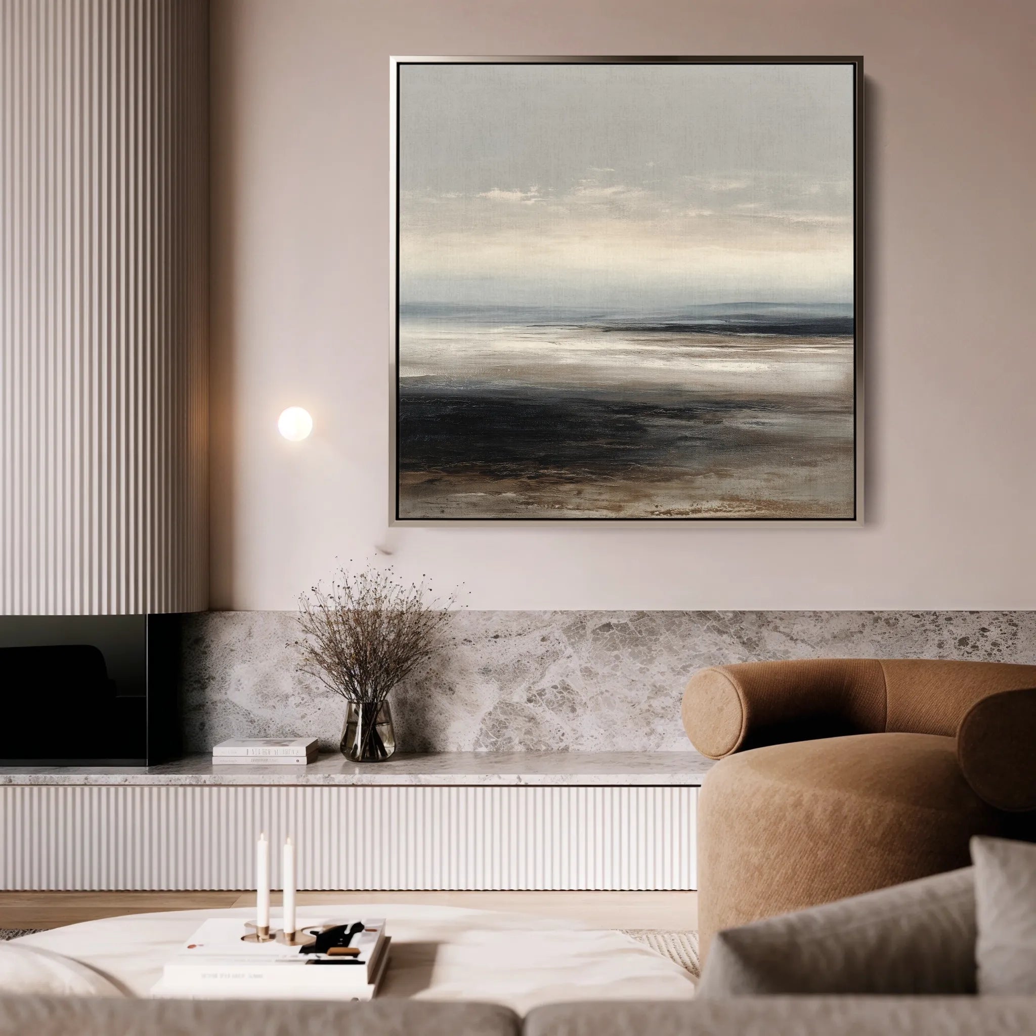Abstract 1417 Canvas Art 16" x 16" / 40 x 40 cm / Black