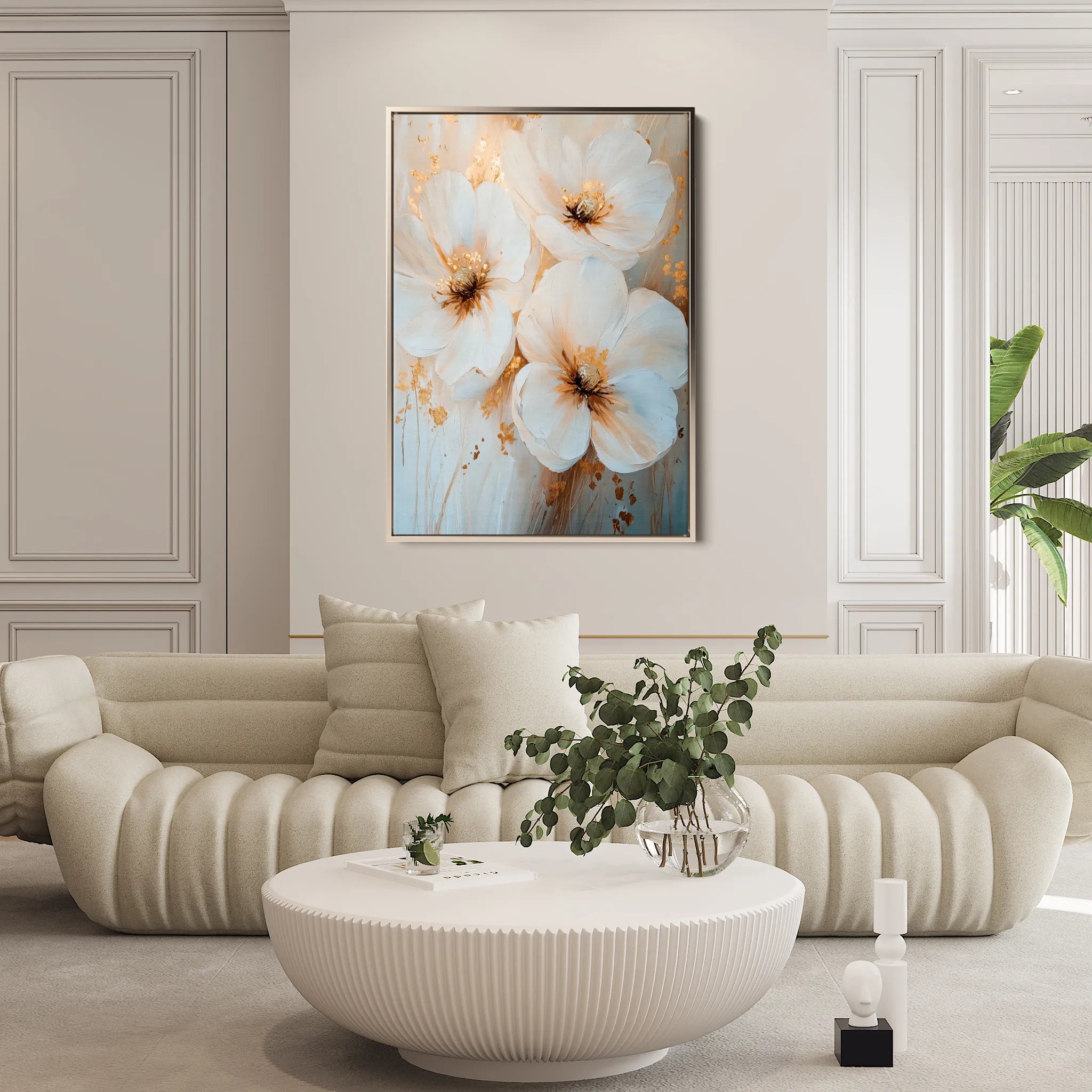 Floral 1417 Canvas Art 18" x 24" / 45 x 60 cm / Black
