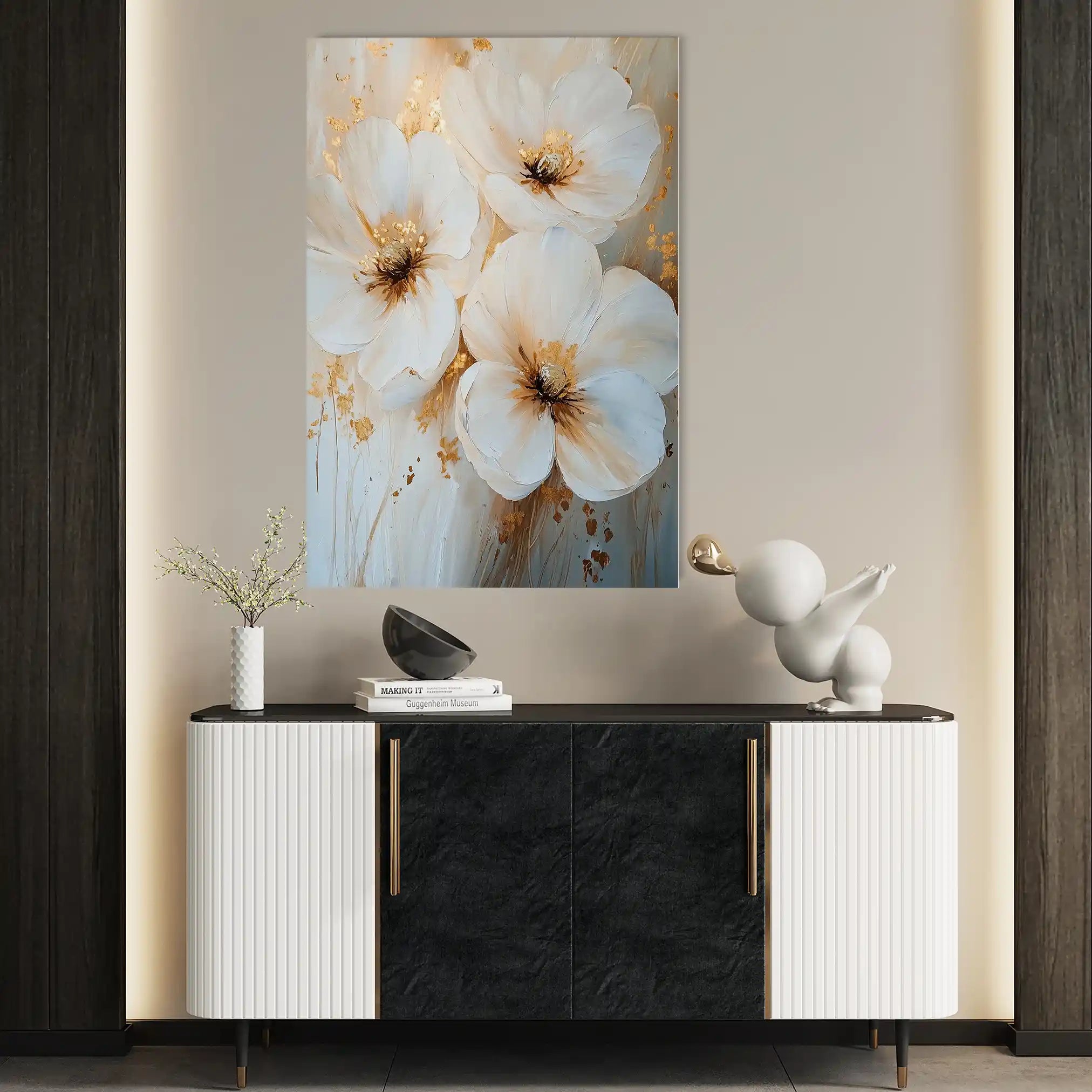 Floral 1417 Canvas Art 60 x 40 cm / Black
