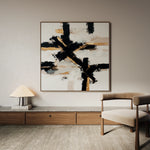 Abstract 1418 Canvas Art 16" x 16" / 40 x 40 cm / Black